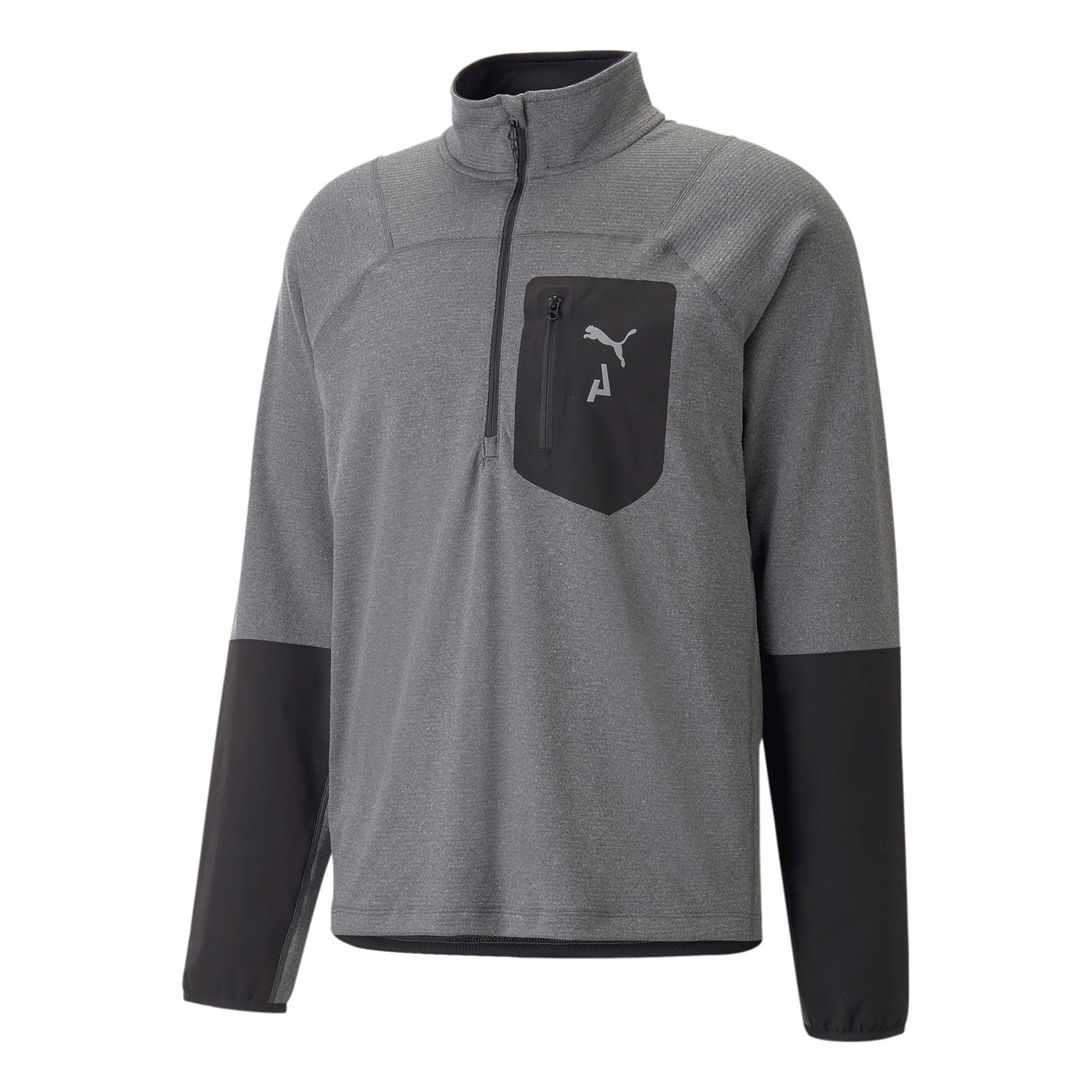 Puma Seasons Raincell Half-Zip Bežecký Top Muži-Šedá,Černá