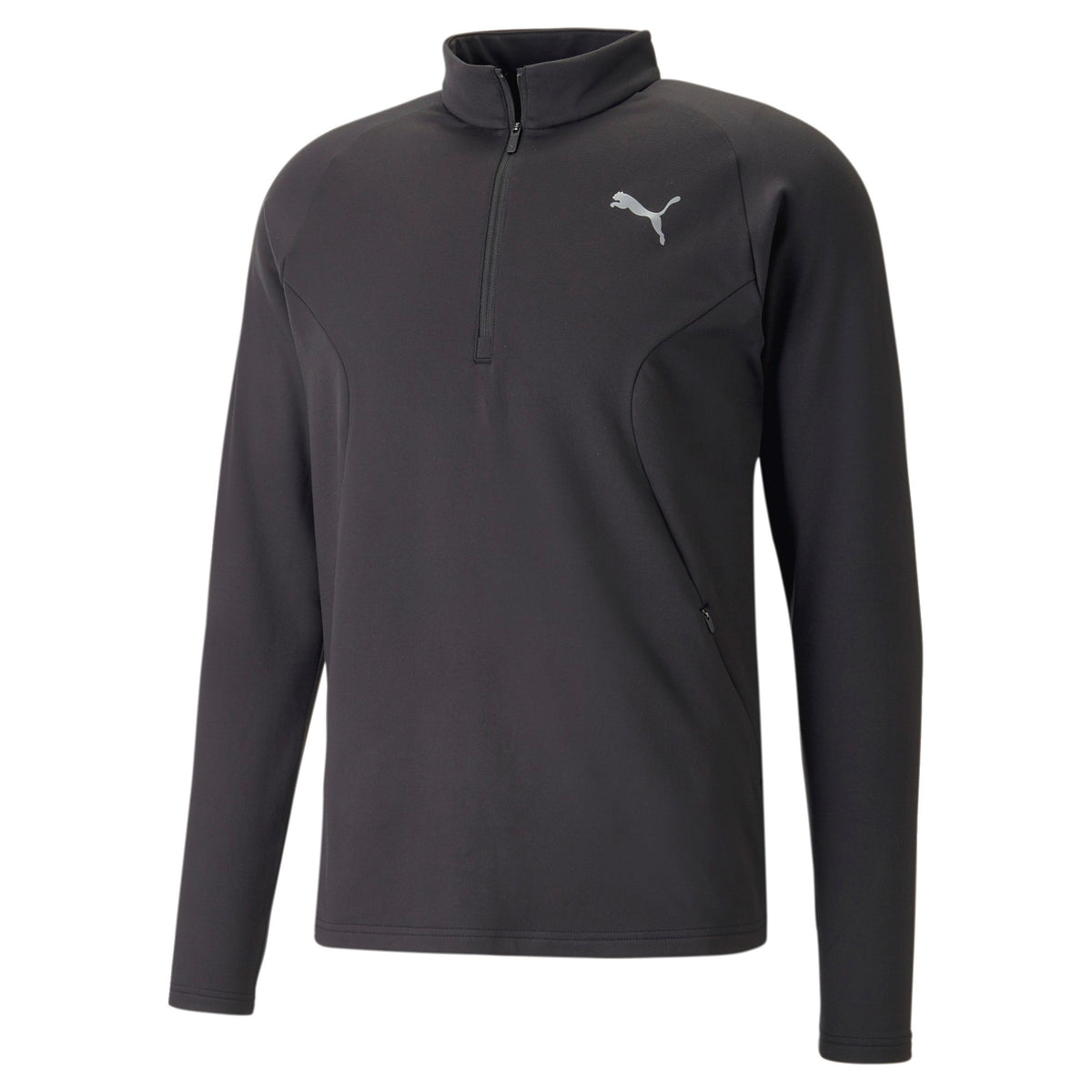 Puma Run Cloudspun Knit Half-Zip S Dlouhým Rukávem Muži-Černá