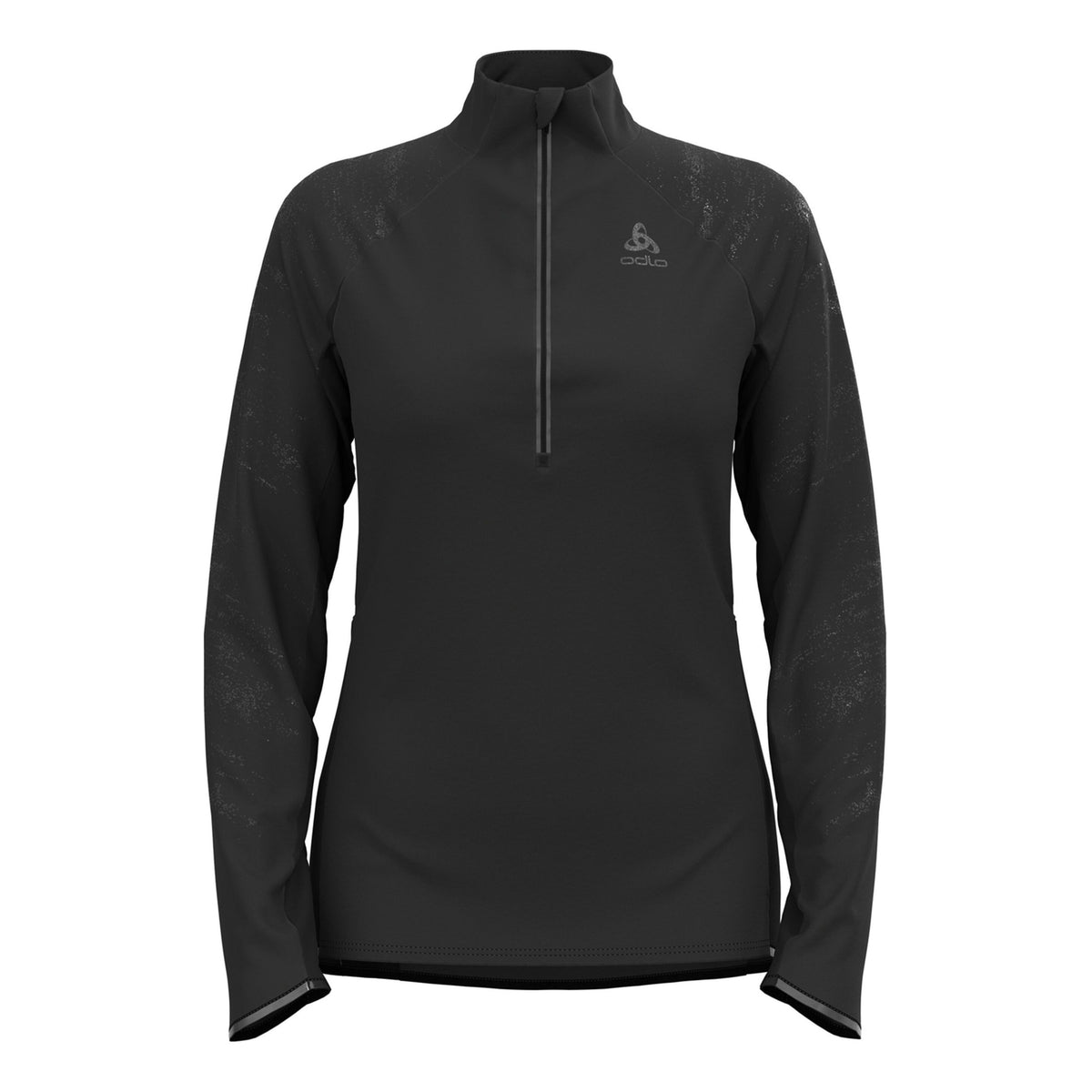 Odlo Zeroweight Ceramiwarm Reflective Mid Layer Half-Zip Bežecký Top Dámy-Černá