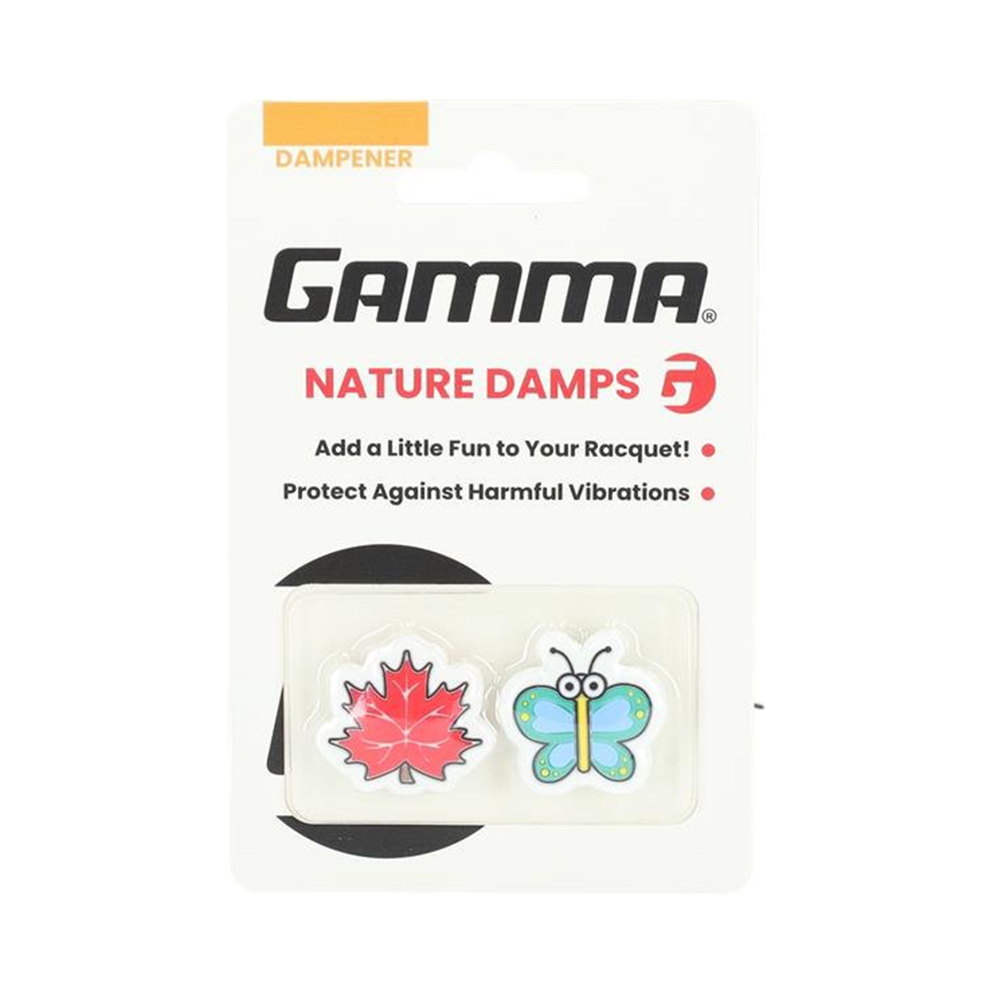 Gamma Shockbuster Ahornblatt/Schmetterling Tlumítko Vibrací-Oranžová,Tyrkysová
