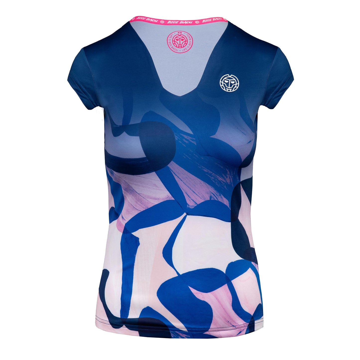 BIDI BADU Bella 2.0 Tech V-Neck Tričko Dámy - tmavě modrá, růžová