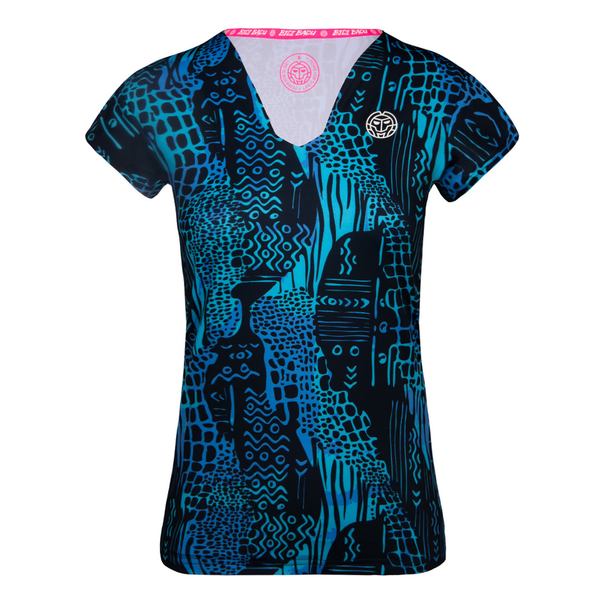 BIDI BADU Bella 2.0 Tech V-Neck Tričko Dámy-Modrá