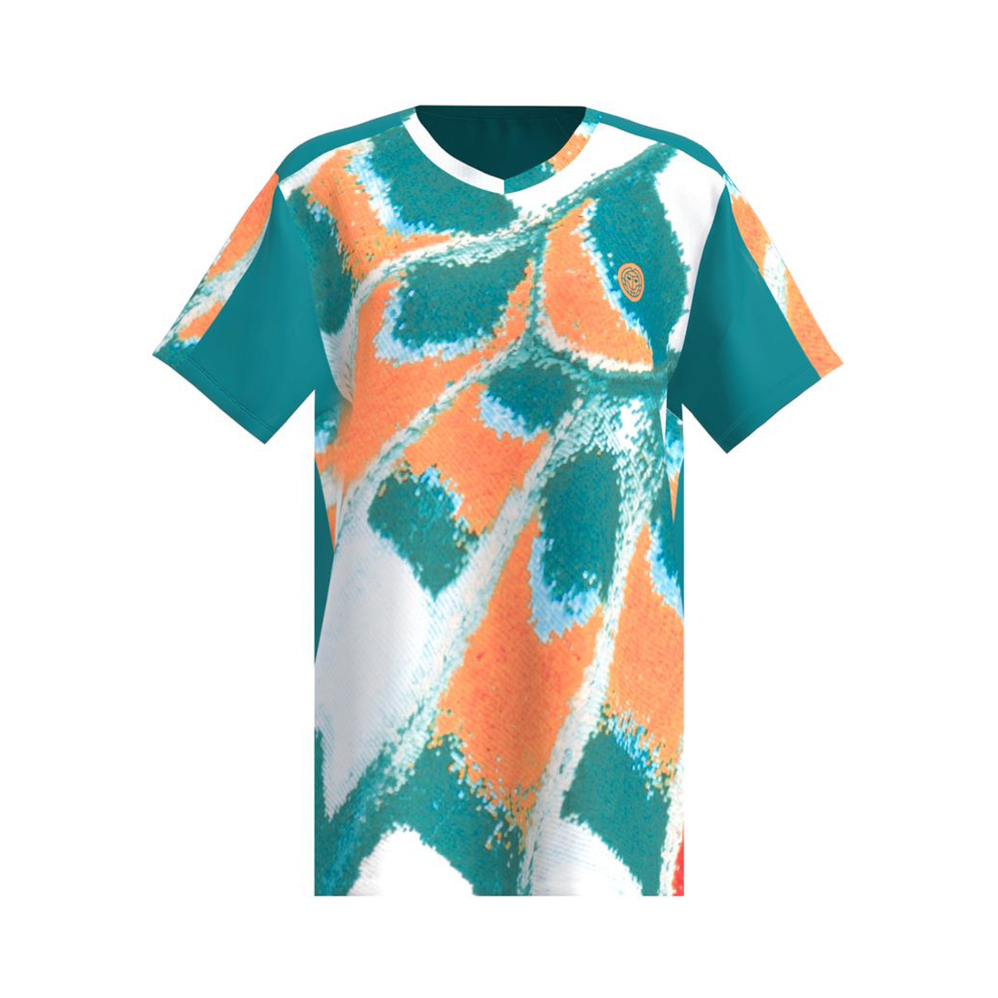 BIDI BADU Melbourne 2025 V-Neck Tričko Chlapci-Petrolejová ,Oranžová