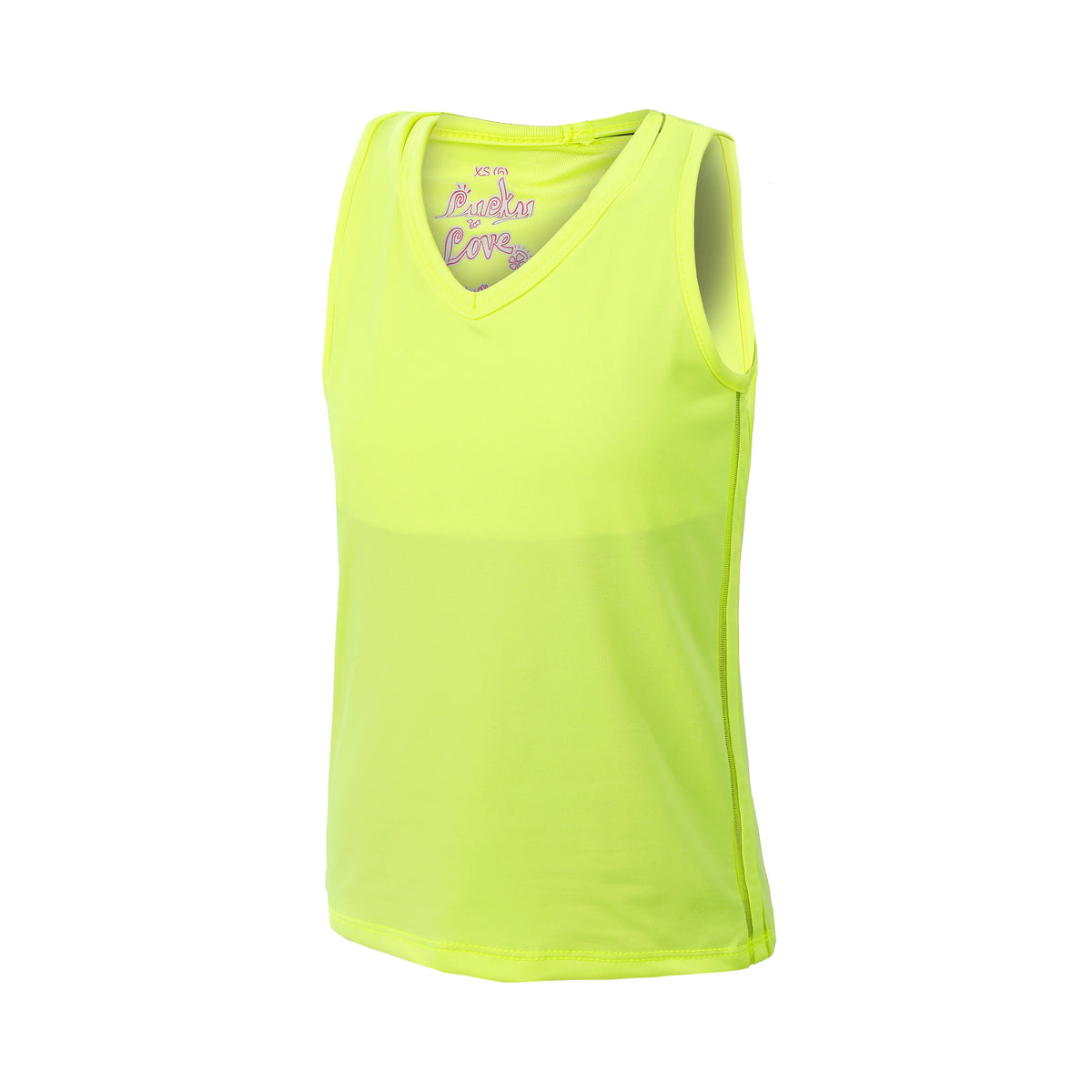 Lucky in Love V-Neck Cutout Sportovní Tílko Dívky-Žlutá
