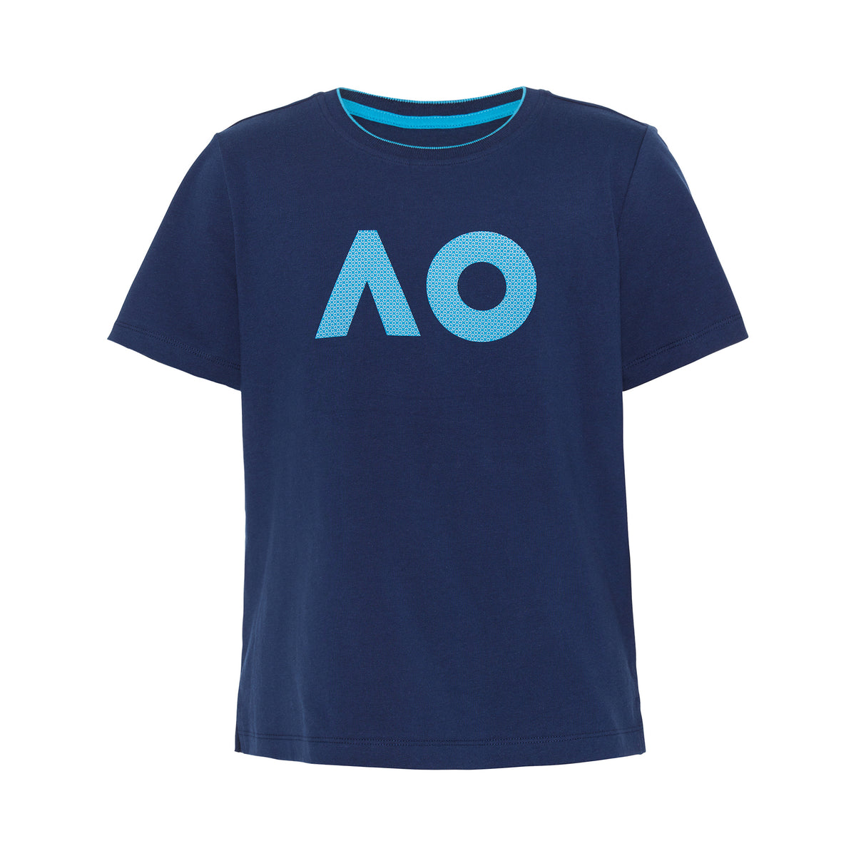 Australian Open AO Stack Print Core Logo Tričko Dívky - tmavě modrá, modrá
