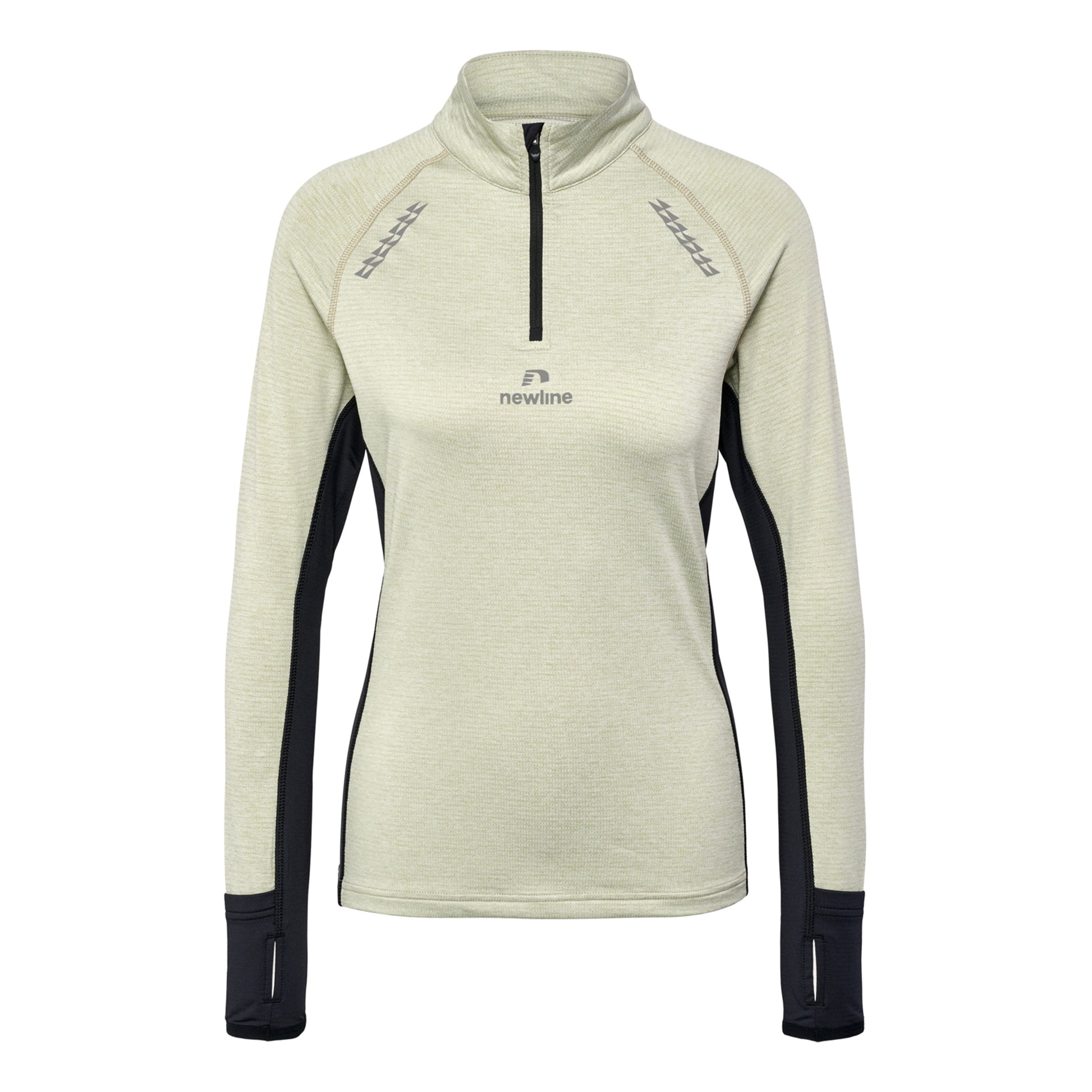 Newline Mesa Half-Zip Bežecký top Dámy - béžová, černá