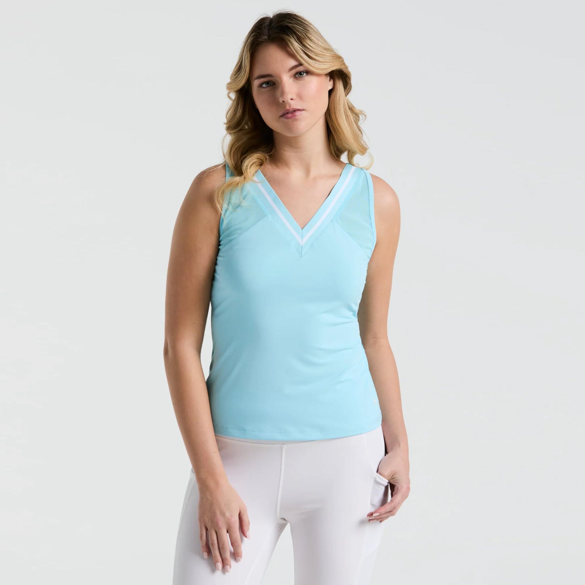 Original Penguin Colorblock Sportovní Tílko Dámy-Světle Modrá