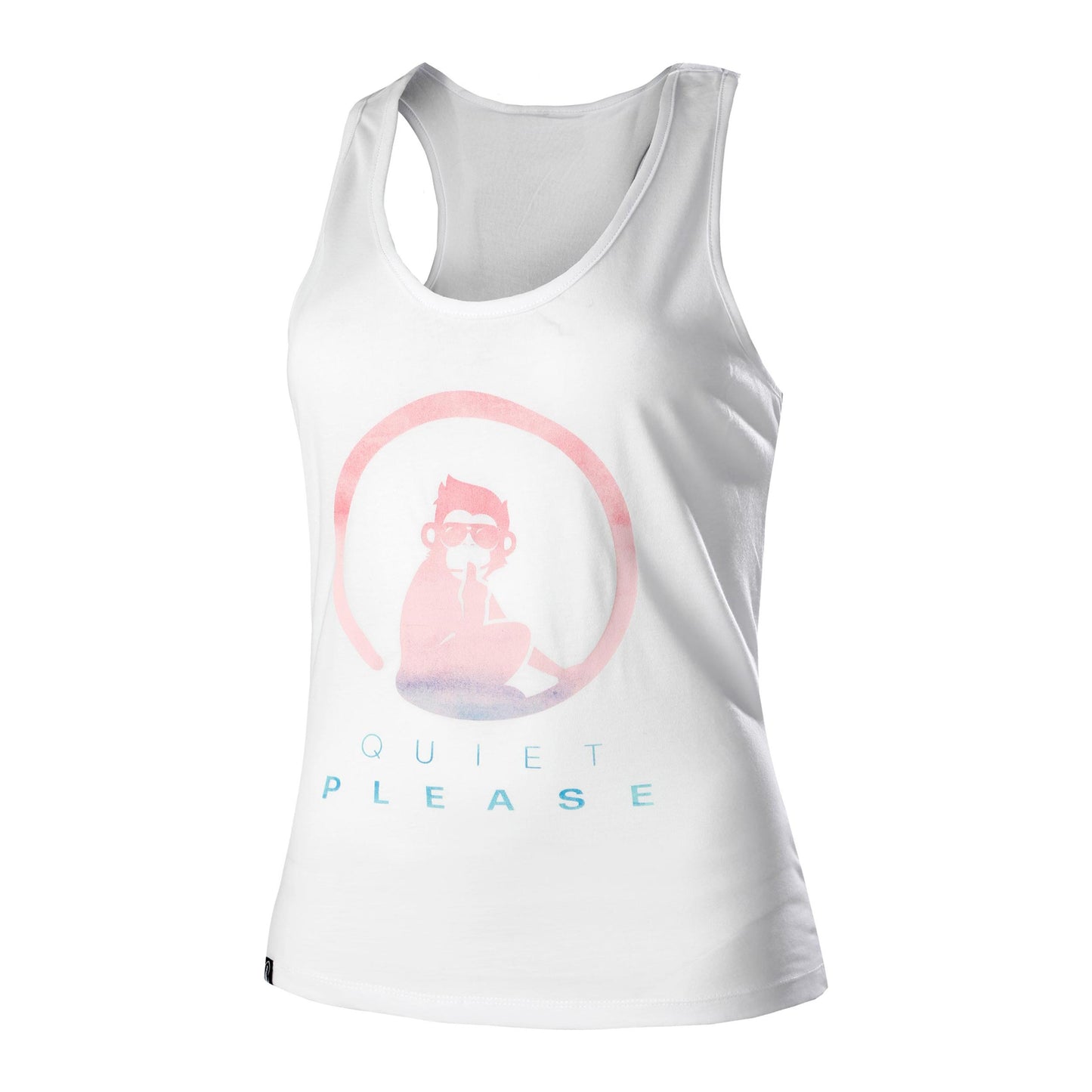 Quiet Please Tie Dye Logo Sportovní tílko Dámy - bílá, vícebarevné