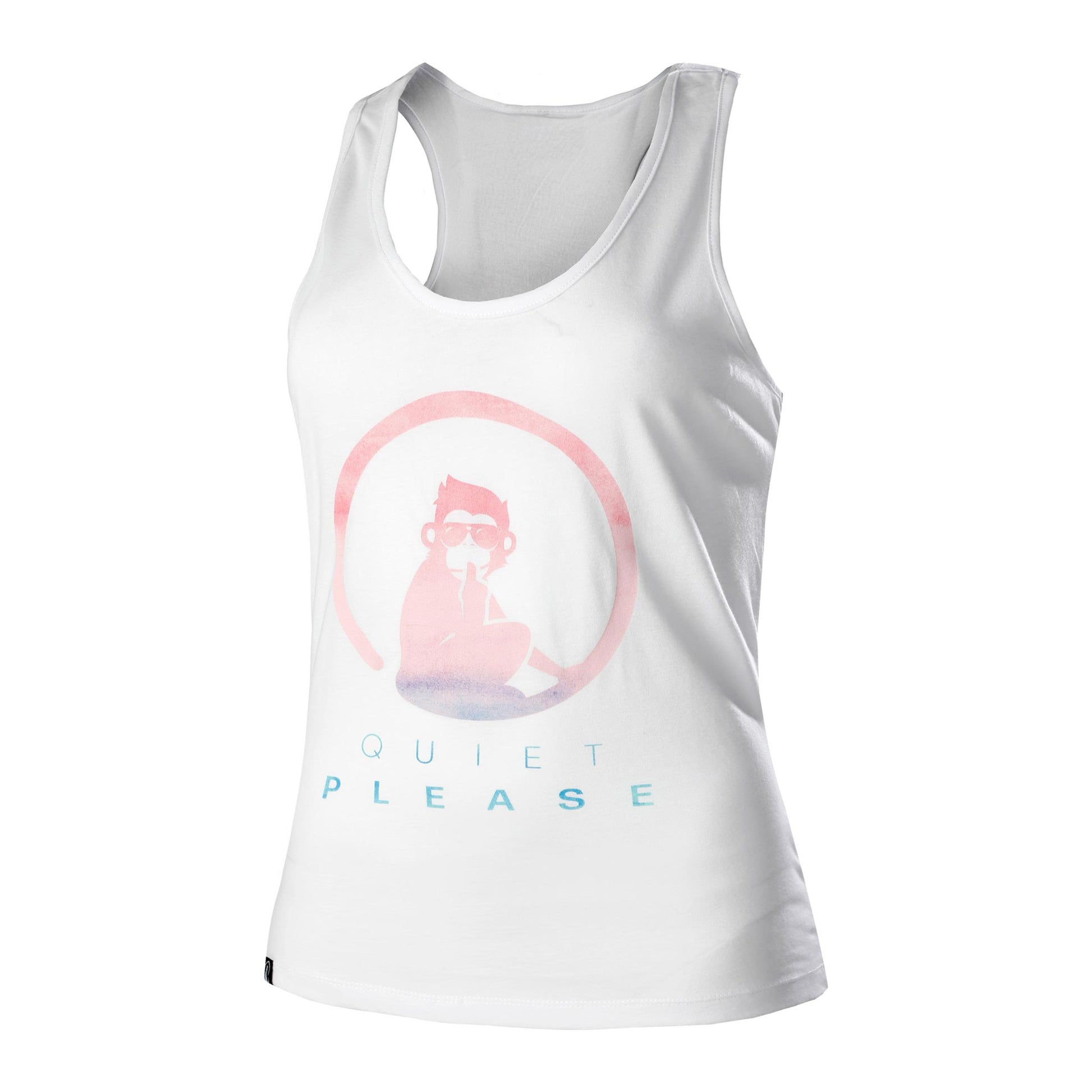 Quiet Please Tie Dye Logo Sportovní tílko Dámy - bílá, vícebarevné