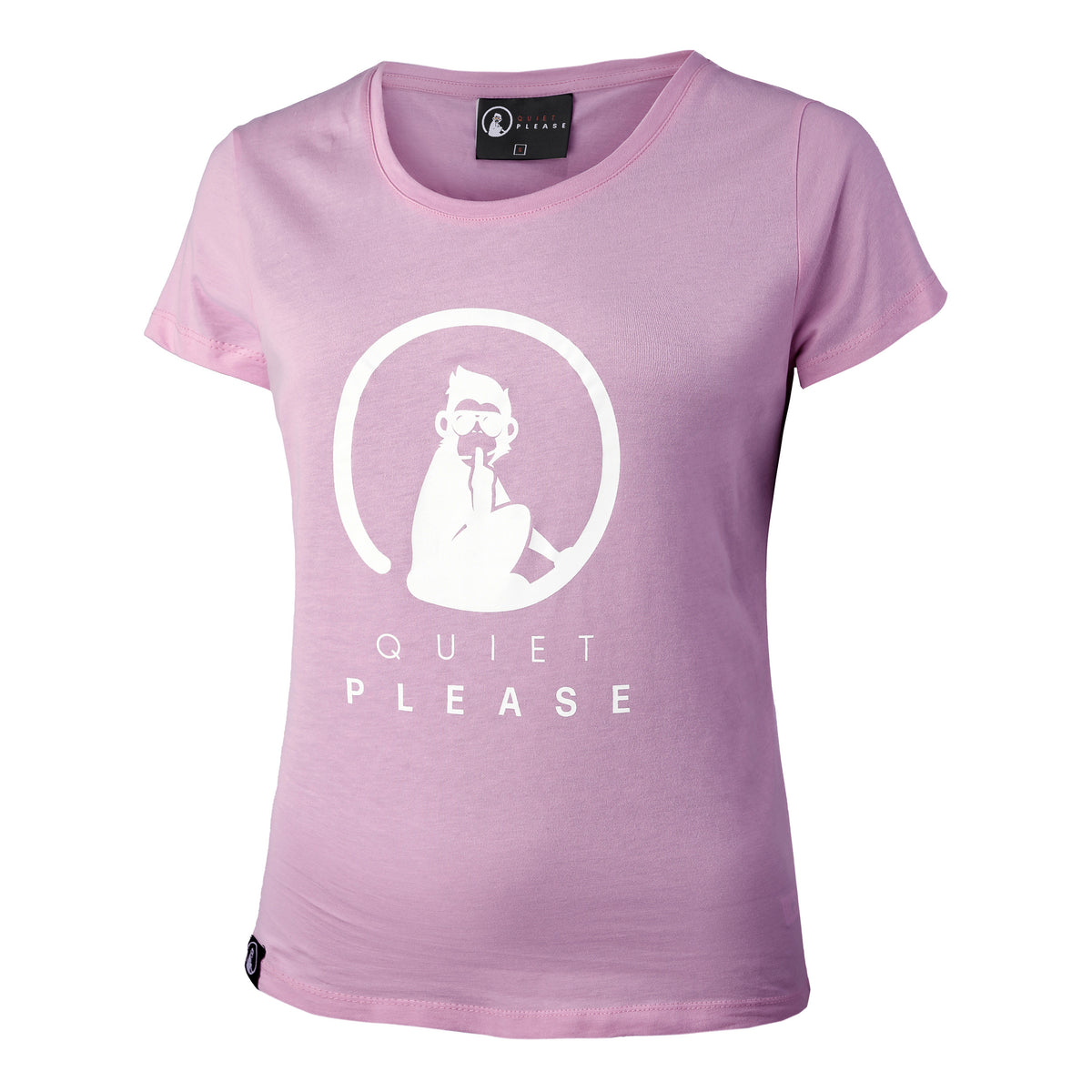 Quiet Please Baseline Logo Glitter Tričko Dámy - růžová,