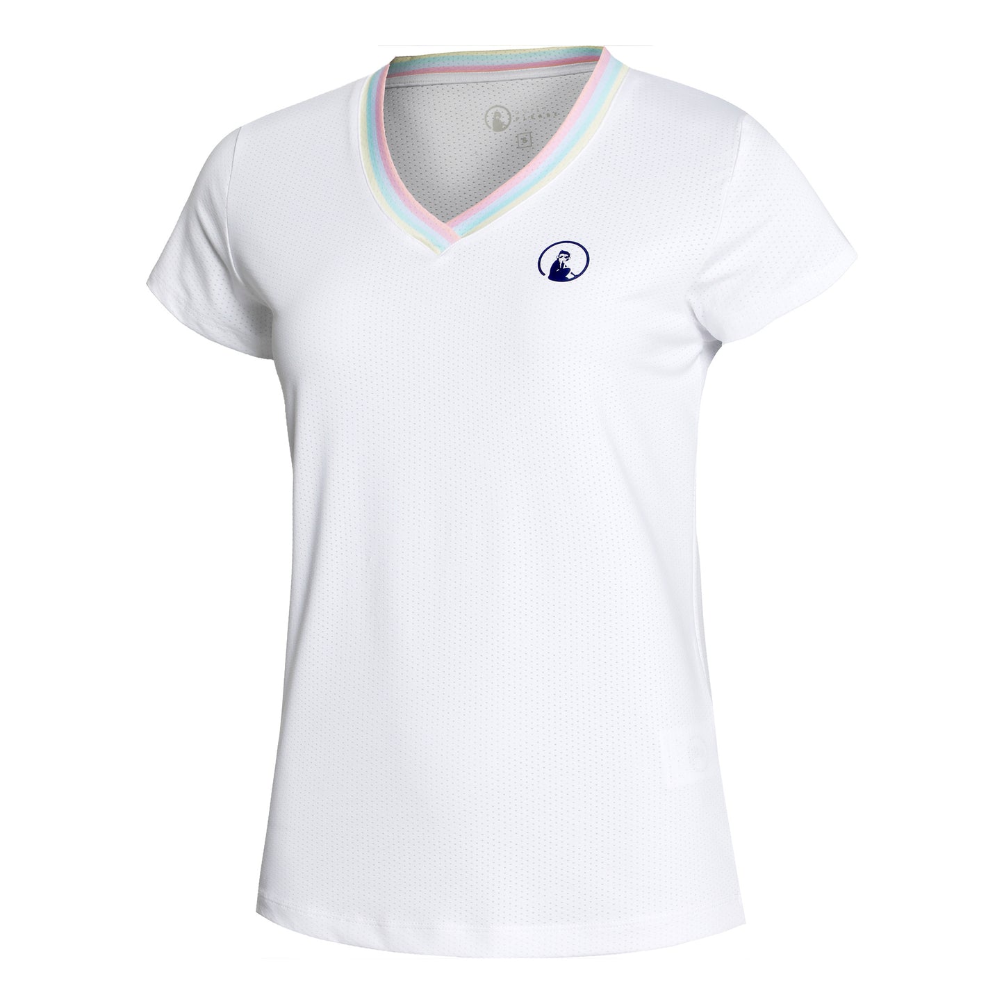 Quiet Please V-Neck Tričko Dámy - bílá, vícebarevné