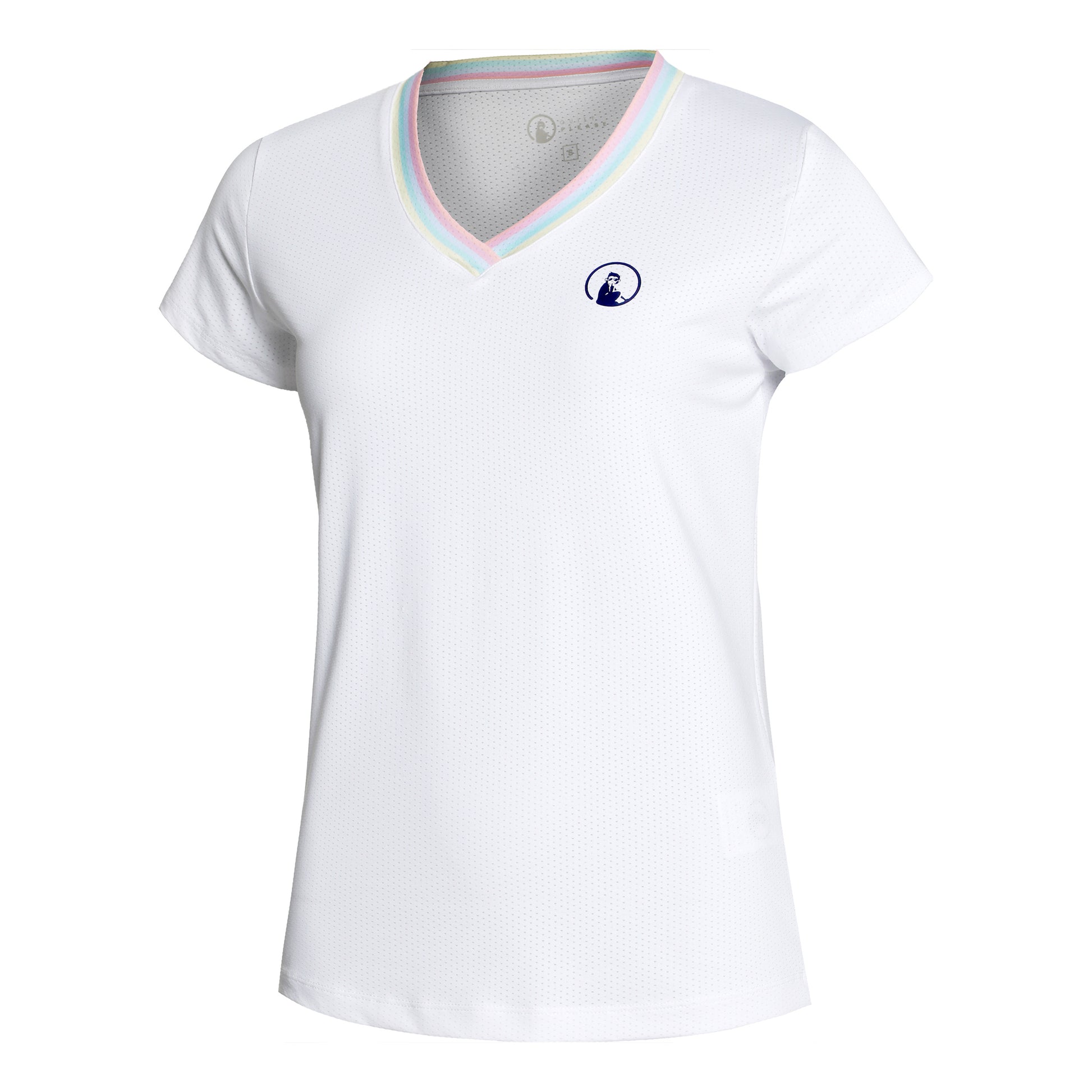 Quiet Please V-Neck Tričko Dámy - bílá, vícebarevné