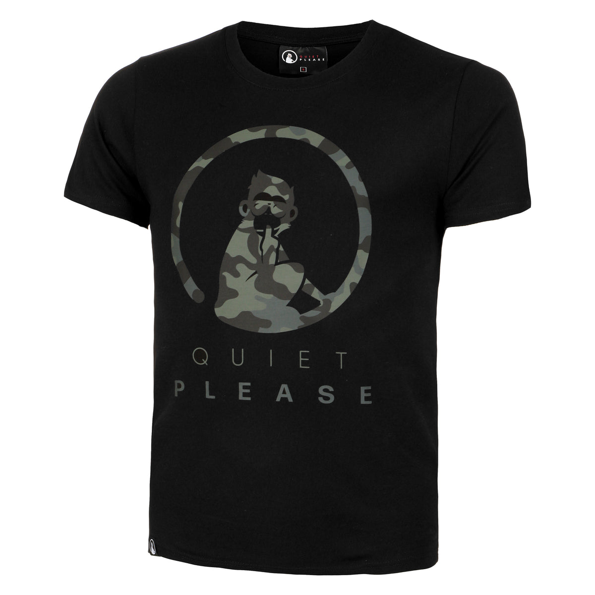 Quiet Please Camou Advantage Logo Tričko Muži - černá,