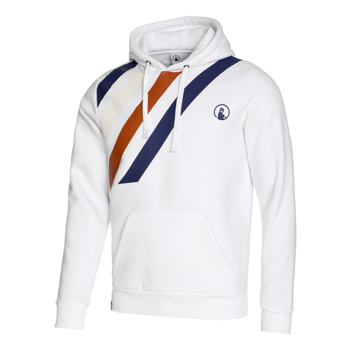 Quiet Please Retro Stripe Hoody Muži - bílá,