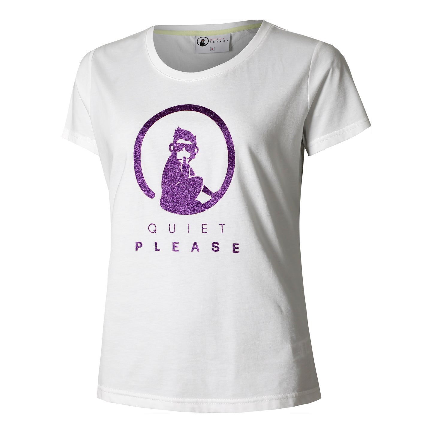 Quiet Please Baseline Glitter Tričko Dámy-Bílá