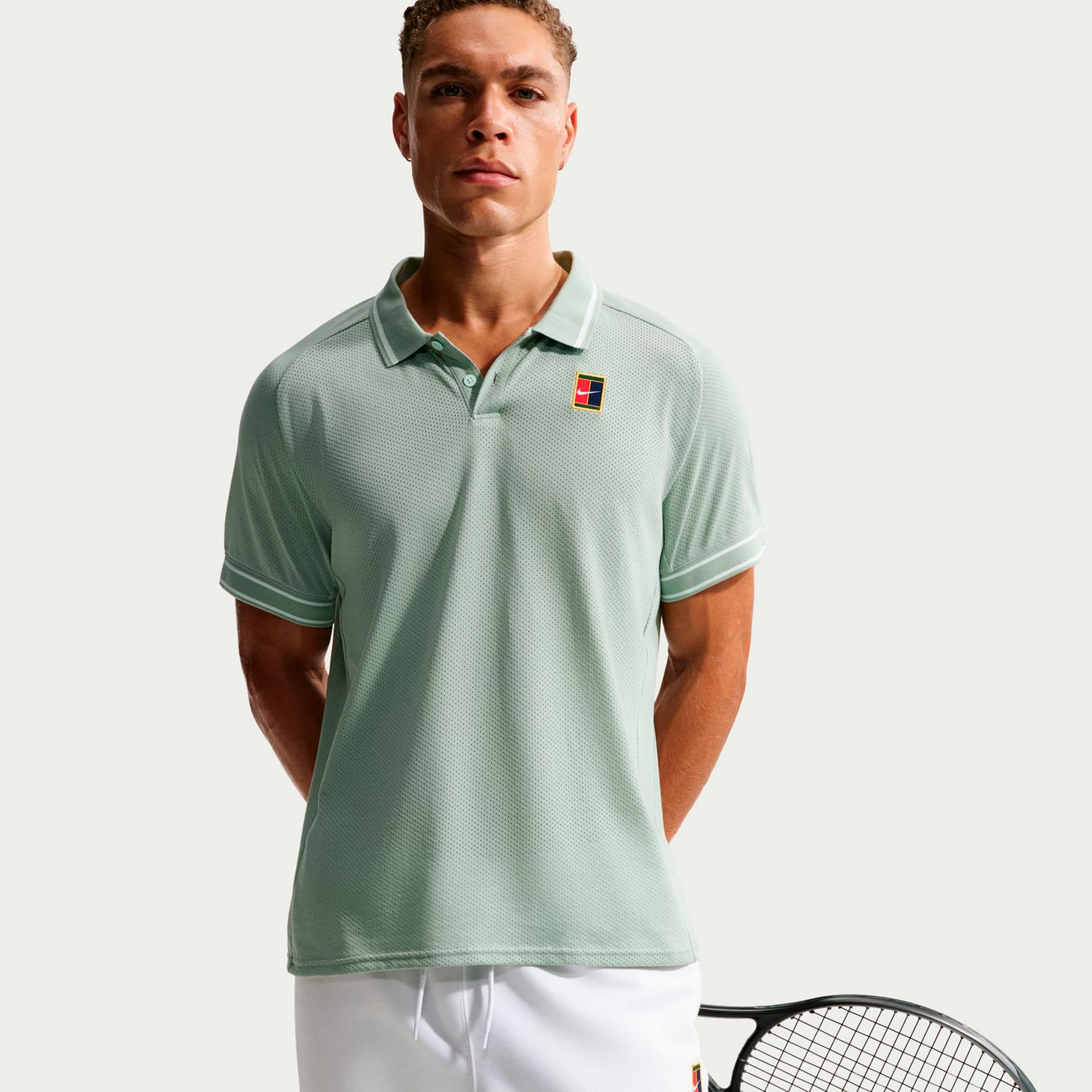 Nike Court Heritage Pólo Muži - sivozelená