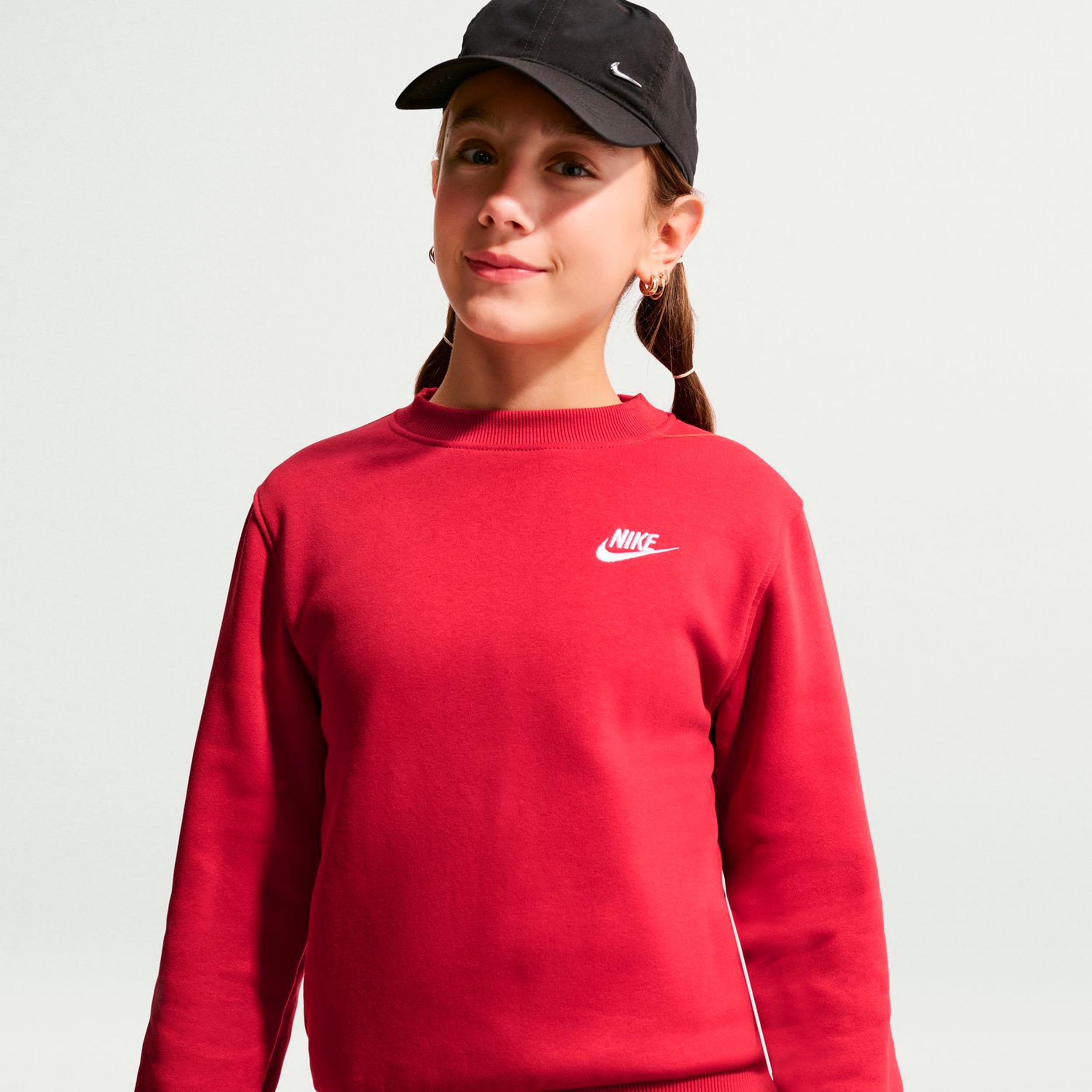 Nike Club Fleece Mikina Děti - červená