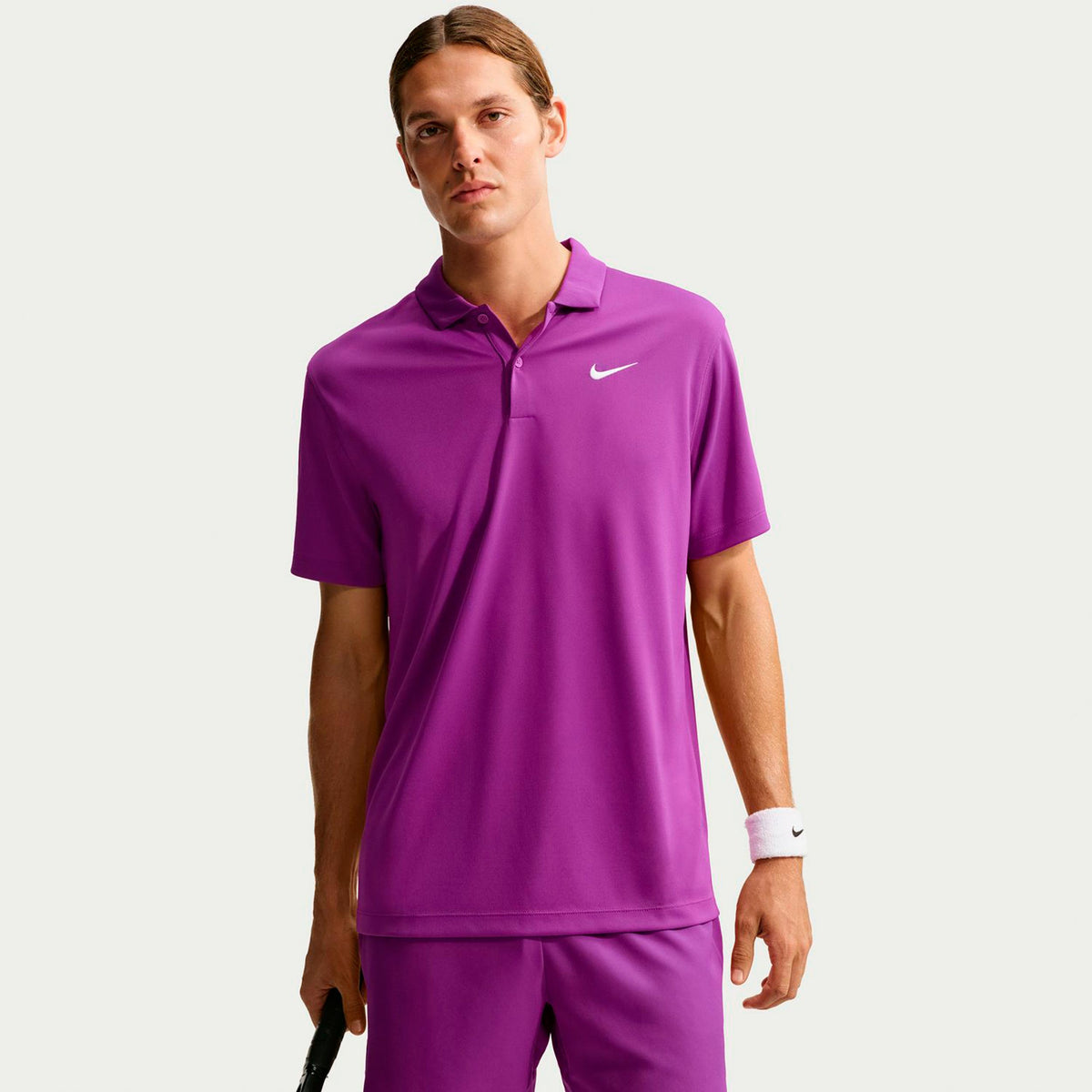 Nike Dri-Fit Victory Court Solid Pólo Muži - lila, bílá