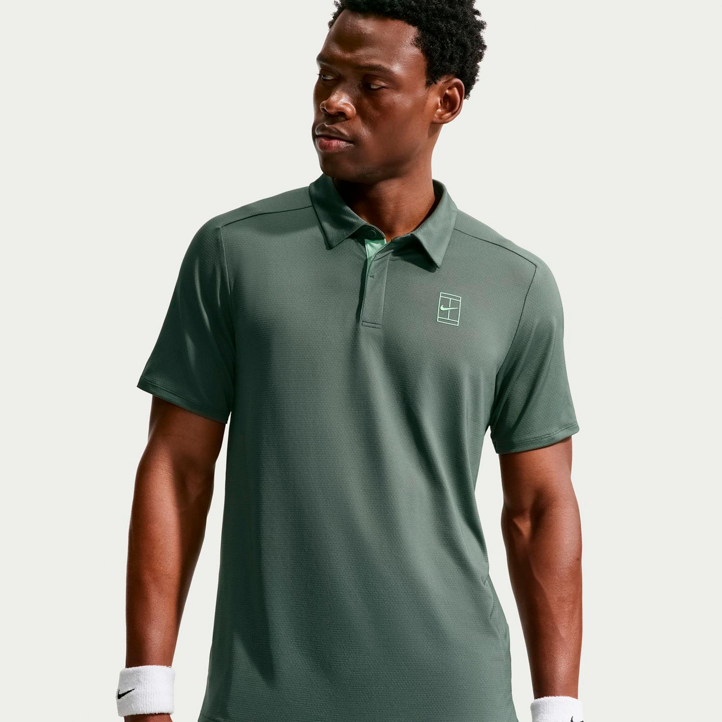 Nike Jannik Sinner Court Dri-FIT Advantage Pólo Muži - sivozelená