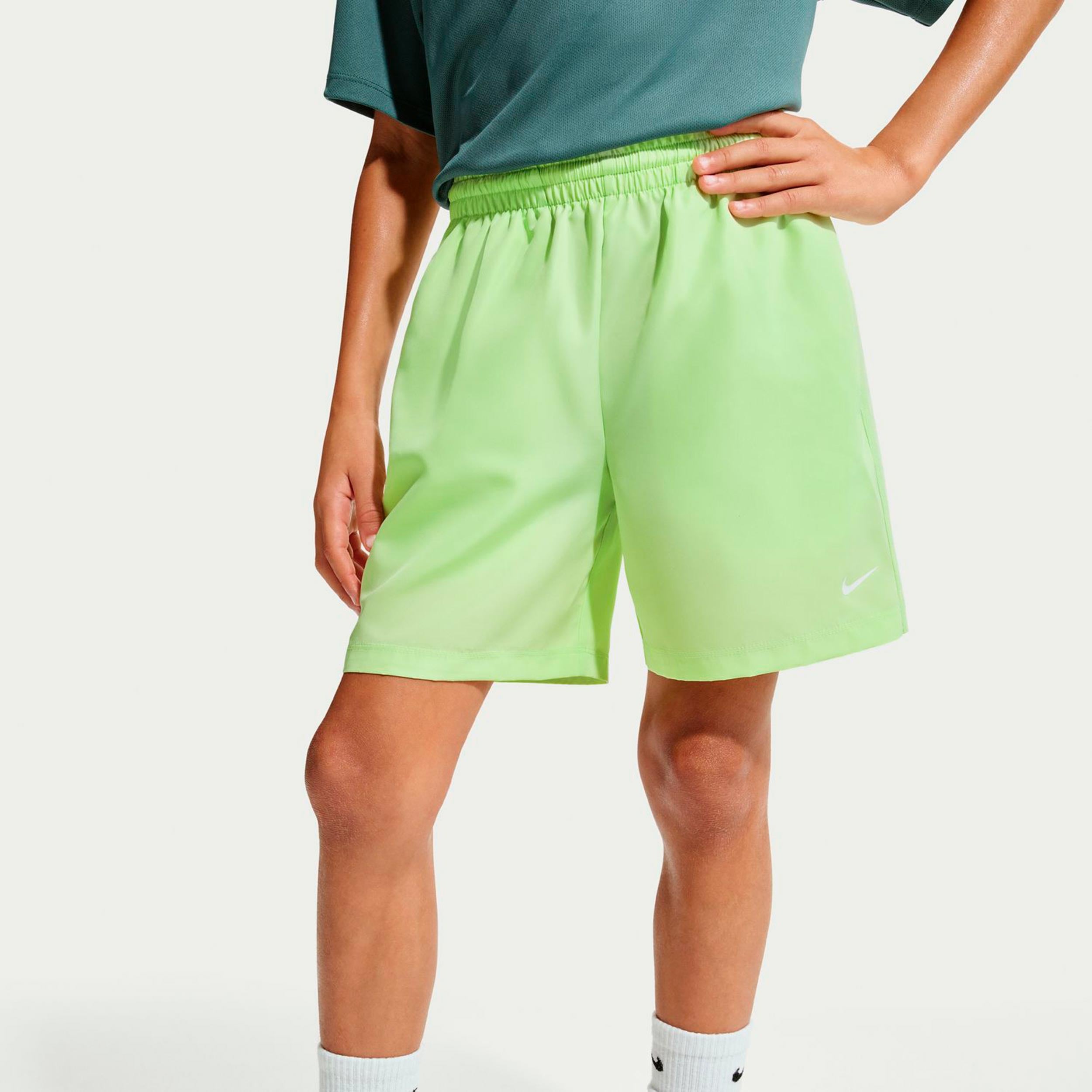 Nike Big Šortky Chlapci-limetková, bílá