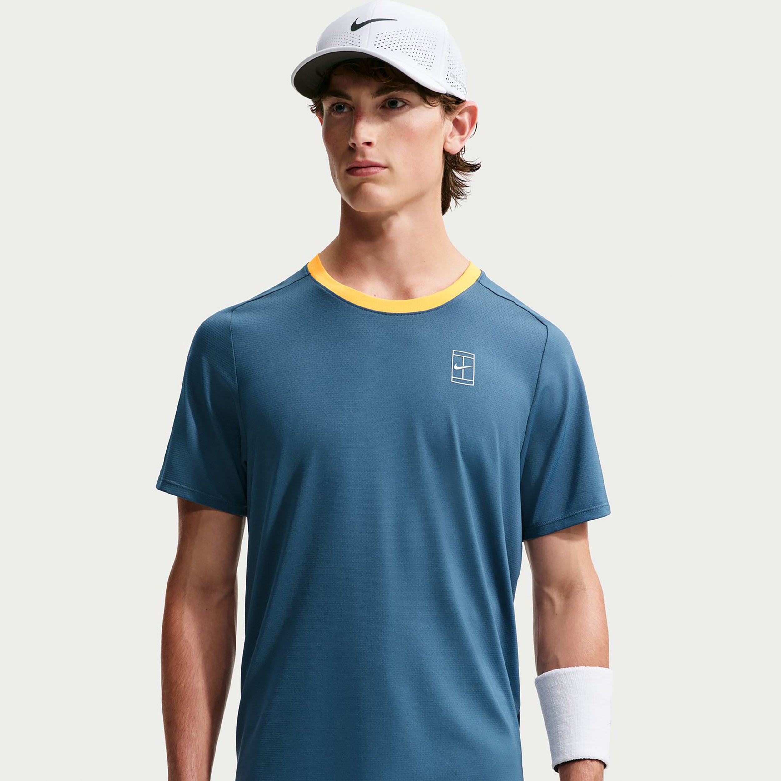 Nike Court Dri-FIT Advantage Tričko Muži - modro-šedá, žlutá
