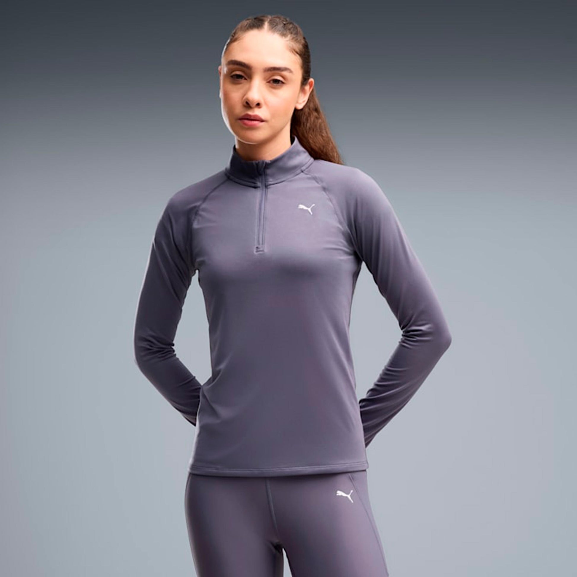 Puma Velocity Cloudspun 1/4 Zip  Bežecké tričko Dámy - šedá