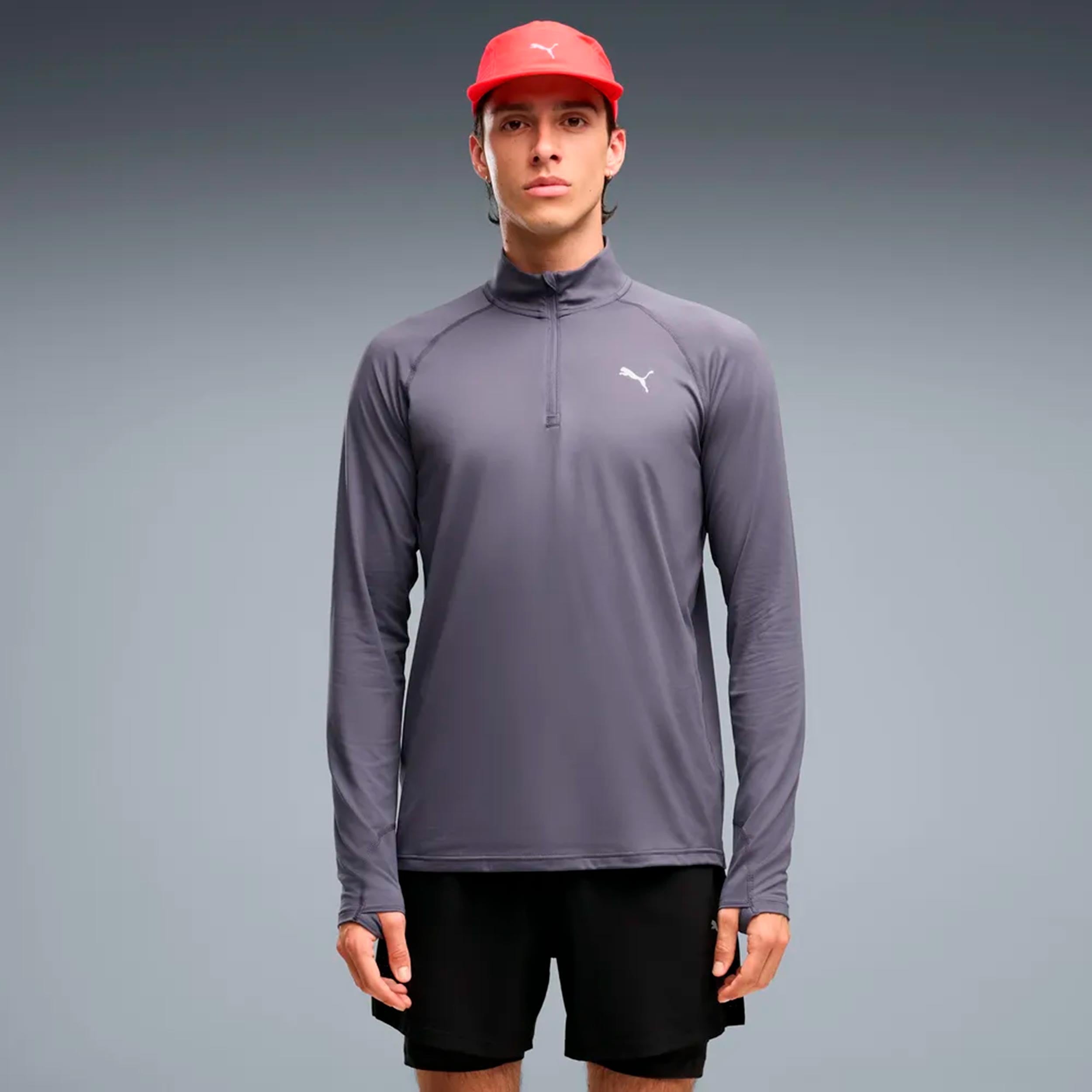 Puma Velocity Cloudspun 1/4 Zip  Bežecké tričko Muži - šedá