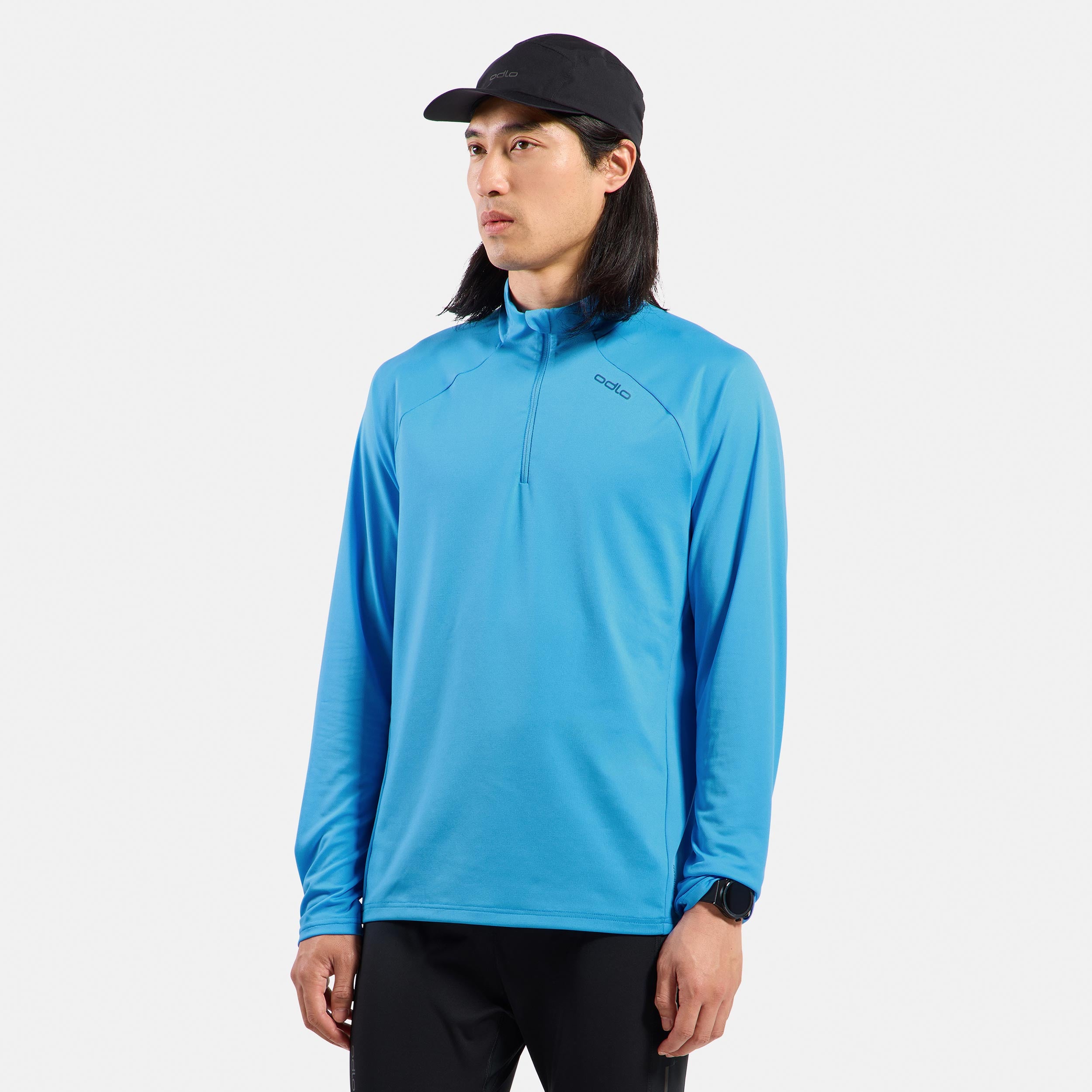 Odlo Essential Ceramiwarm Mid Layer 1/2 Zip Bežecké tričko Muži - světle modrá