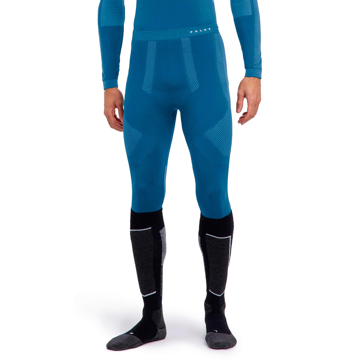 Falke Warm Long  Těsné Muži - modro-šedá