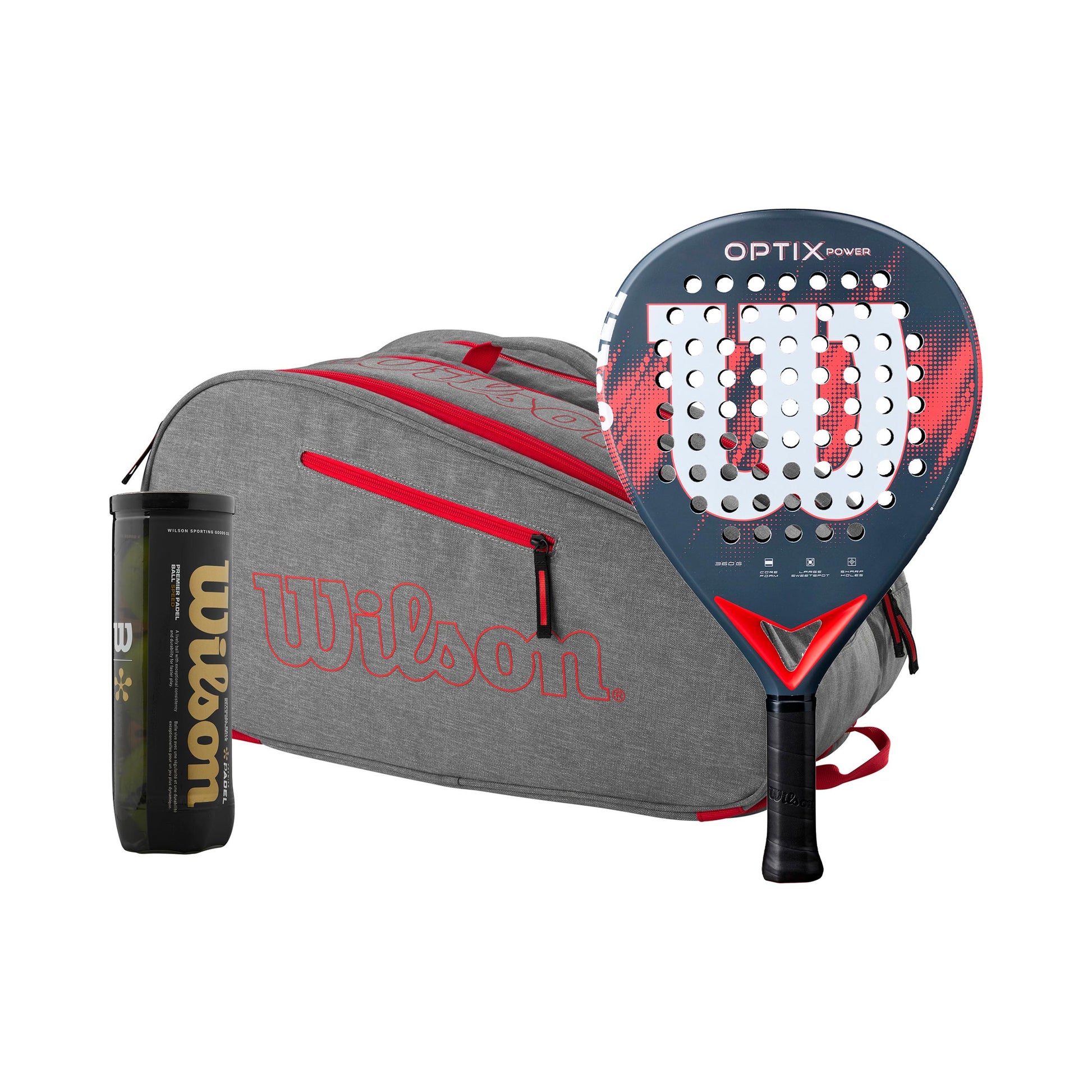 Wilson Optix V2 Power Navíc taška na raketu, Navíc dóza na míče