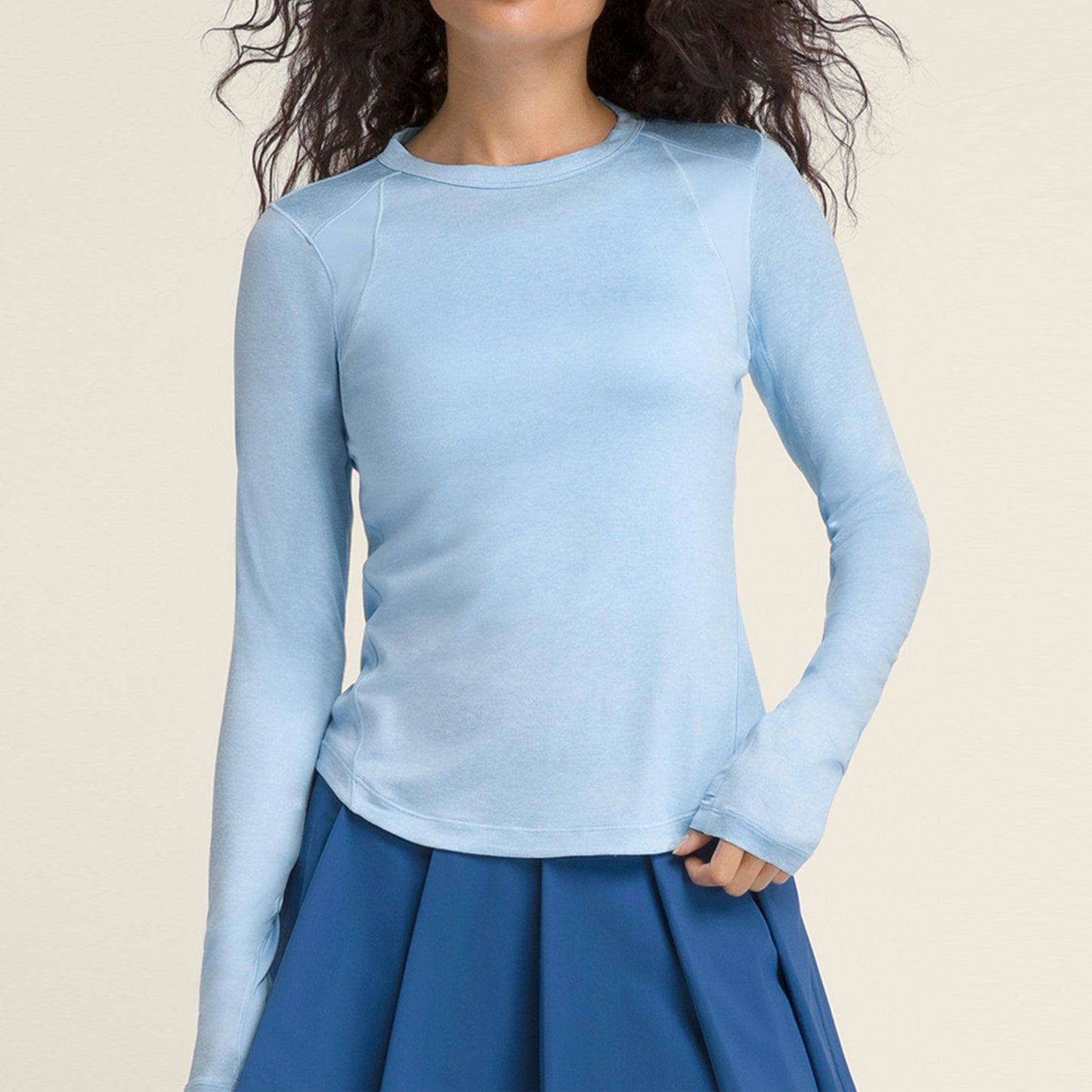 Wilson W All Day Long Sleeve S dlouhým rukávem -modrá