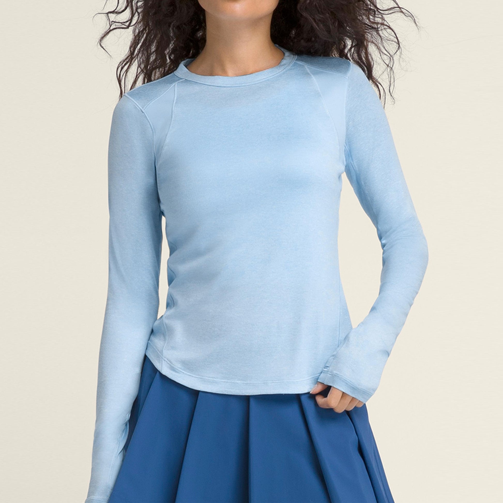 Wilson W All Day Long Sleeve S dlouhým rukávem -modrá