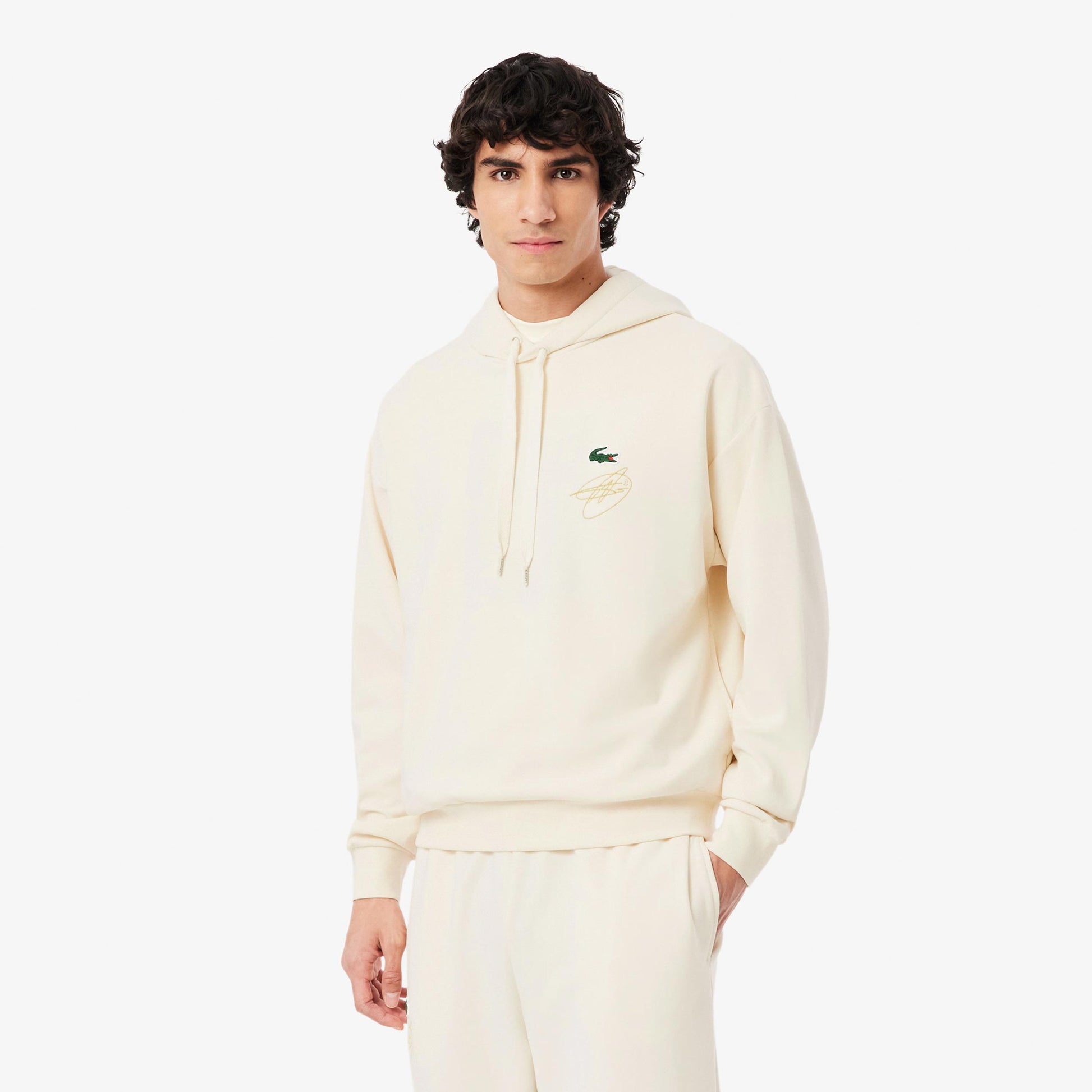 Lacoste Signature Mikina Muži - bílá, vícebarevné