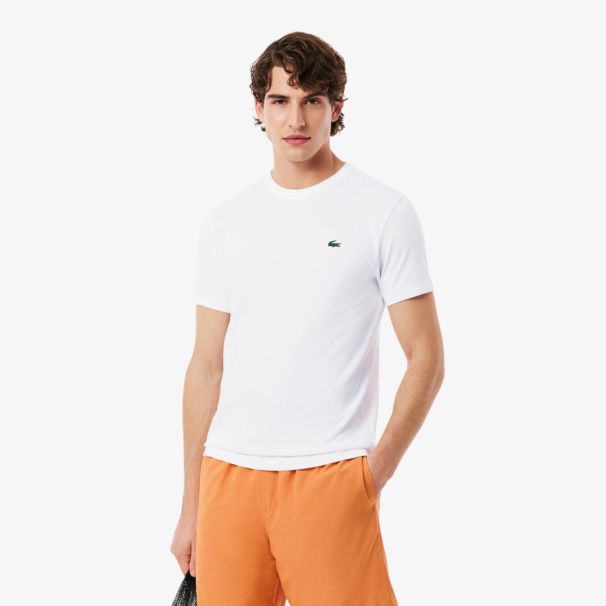 Lacoste Tričko Muži - bílá, oranžová