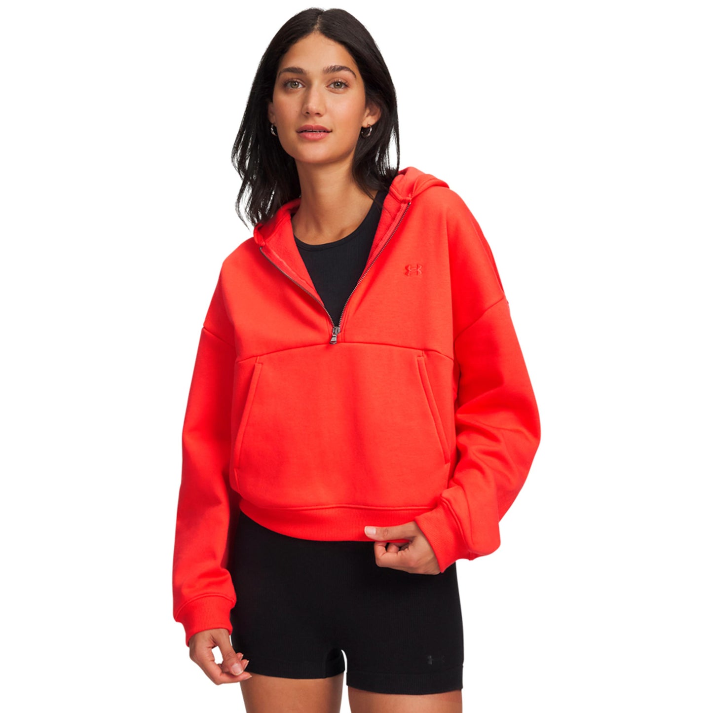 Under Armour Icon Fleece Halfzip Hoody Dámy-červená, červená