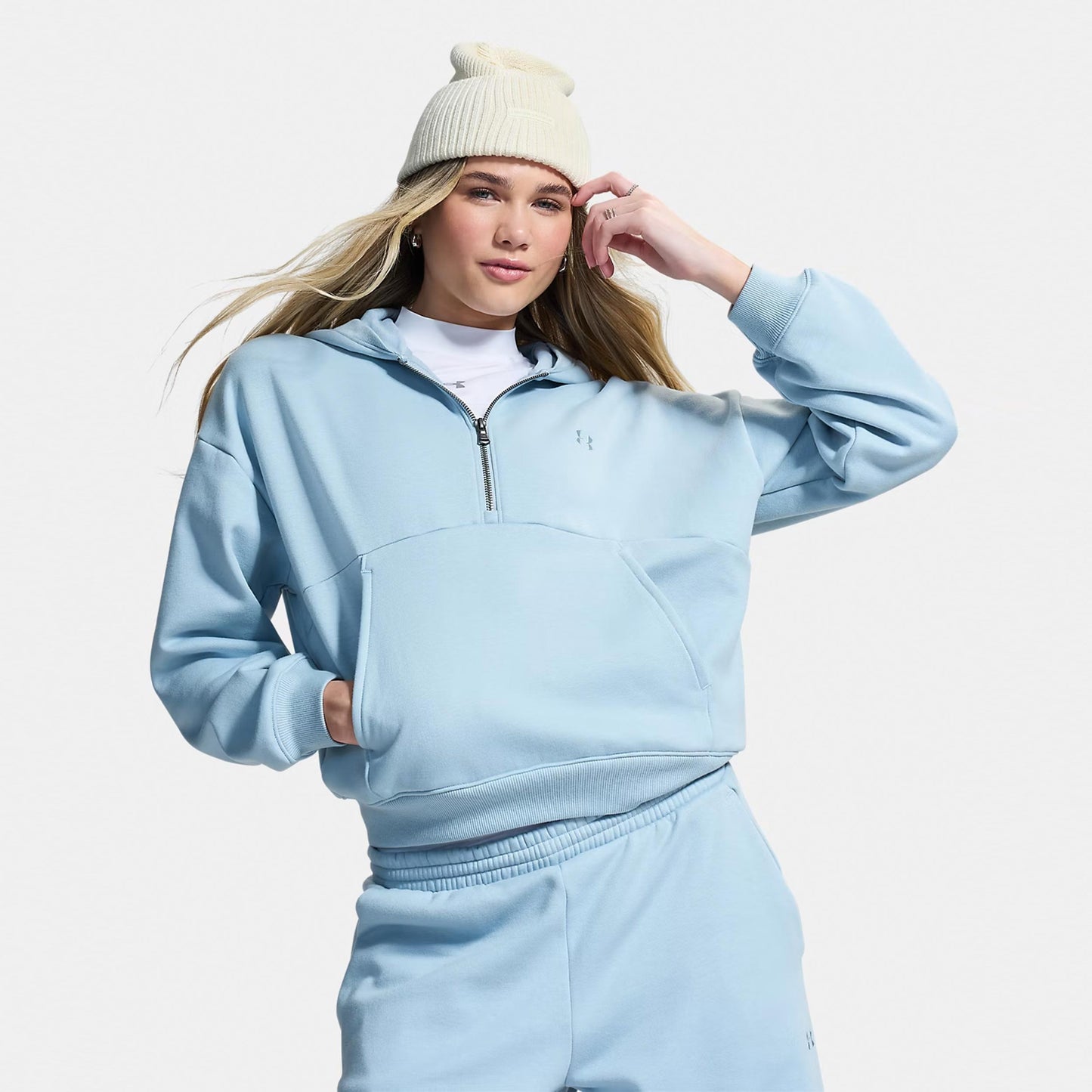 Under Armour Icon Fleece Halfzip Hoody Dámy - modrá, modro-šedá