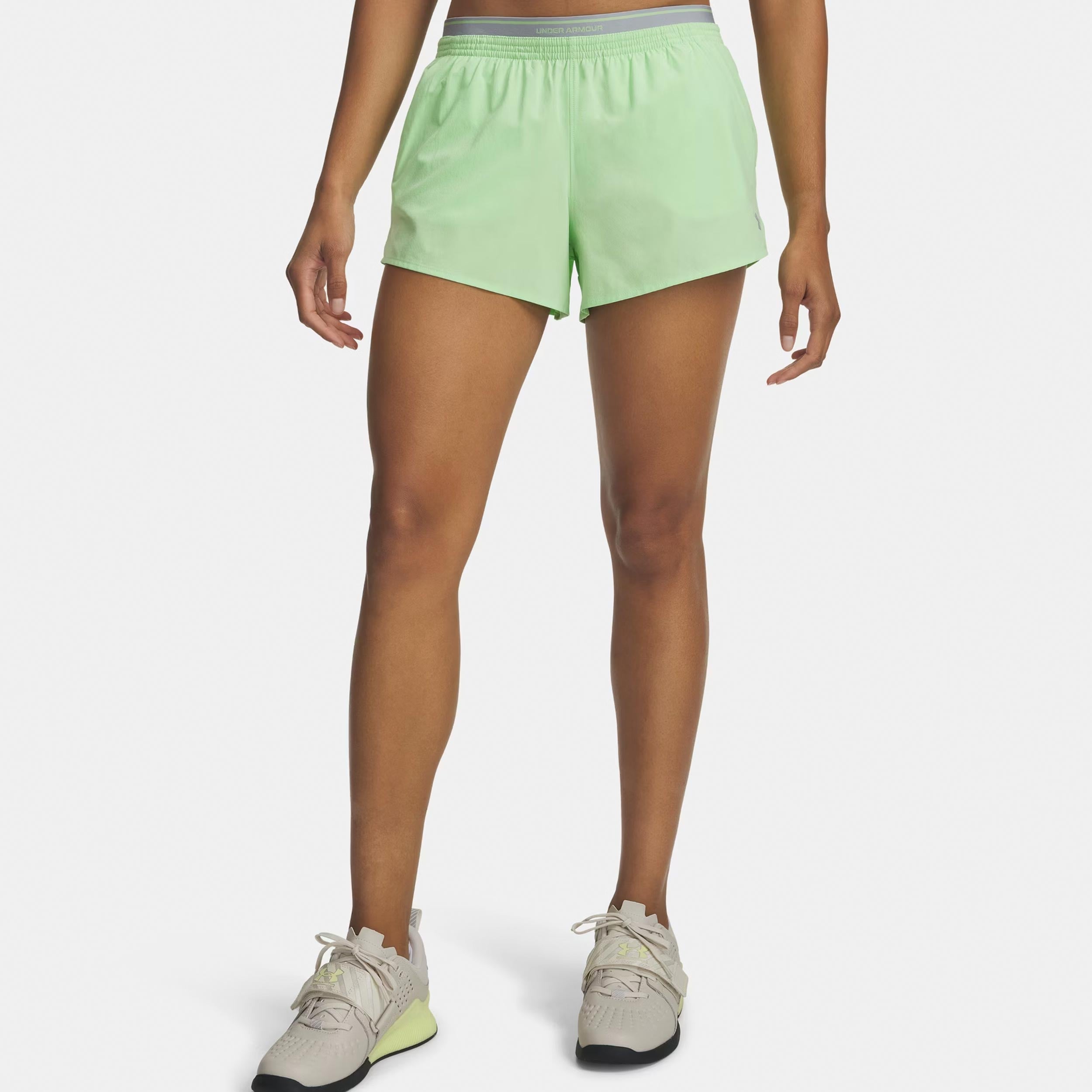 Under Armour Vanish Woven 3in Šortky Dámy-zelená, šedá