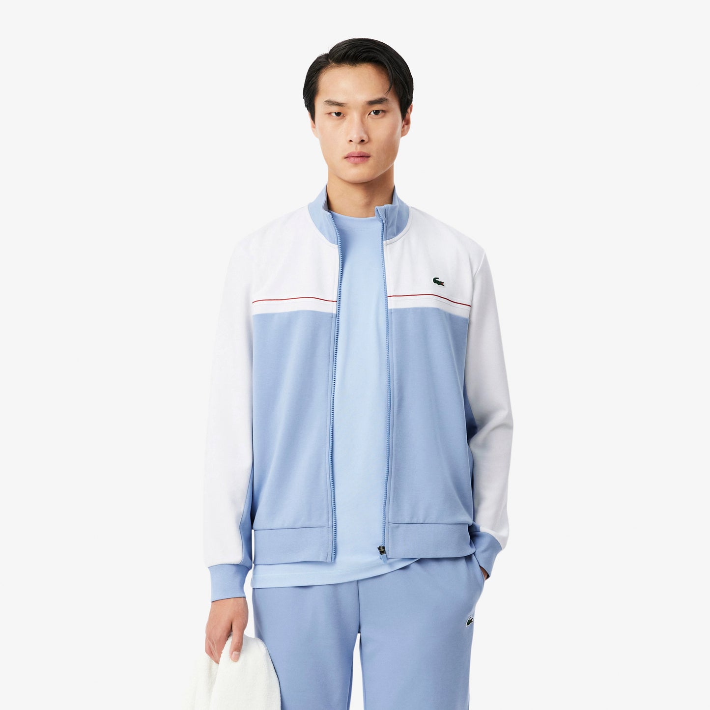 Lacoste Tréninková bunda Muži - modro-šedá, bílá
