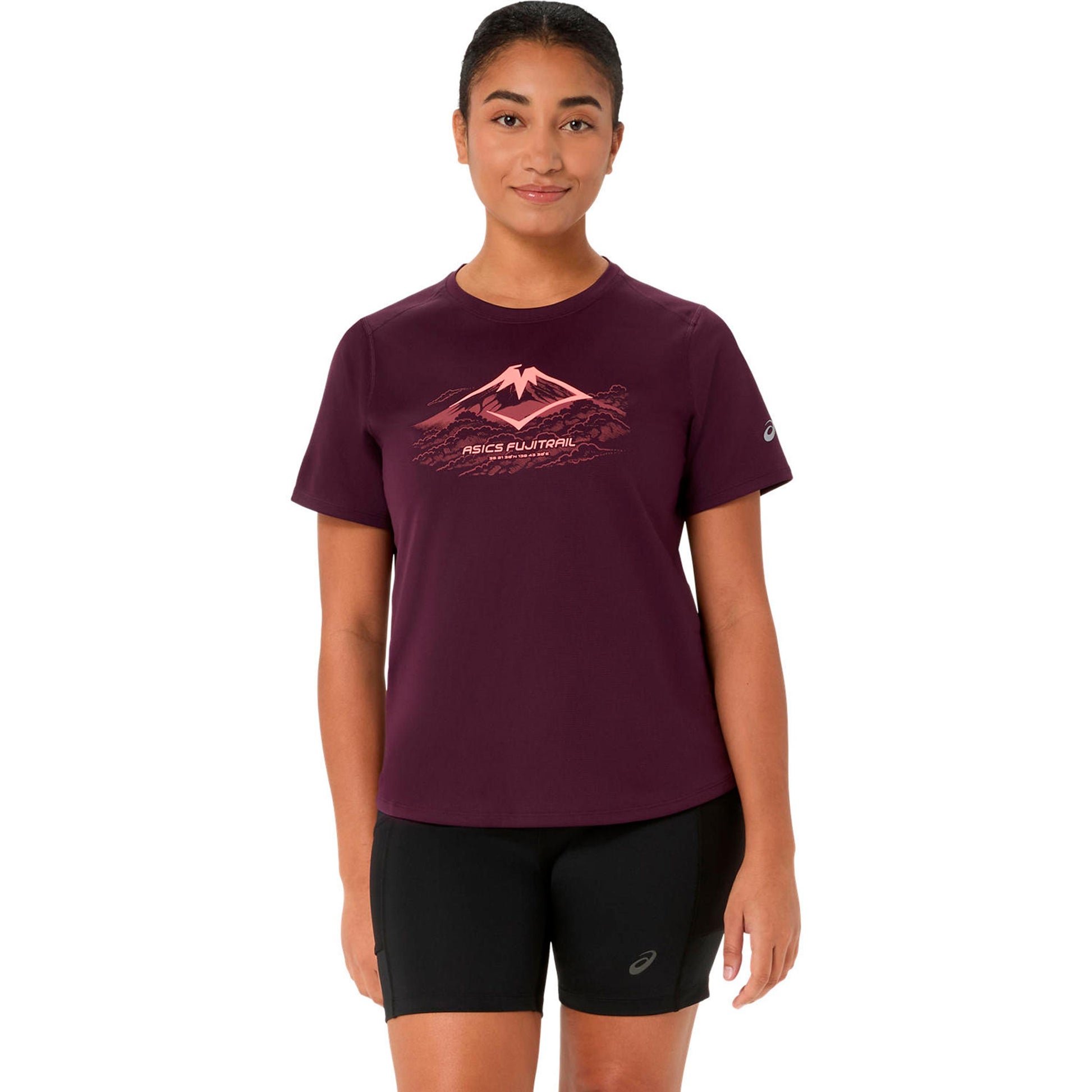 ASICS Fujitrail Logo  Bežecké tričko Dámy - červené víno