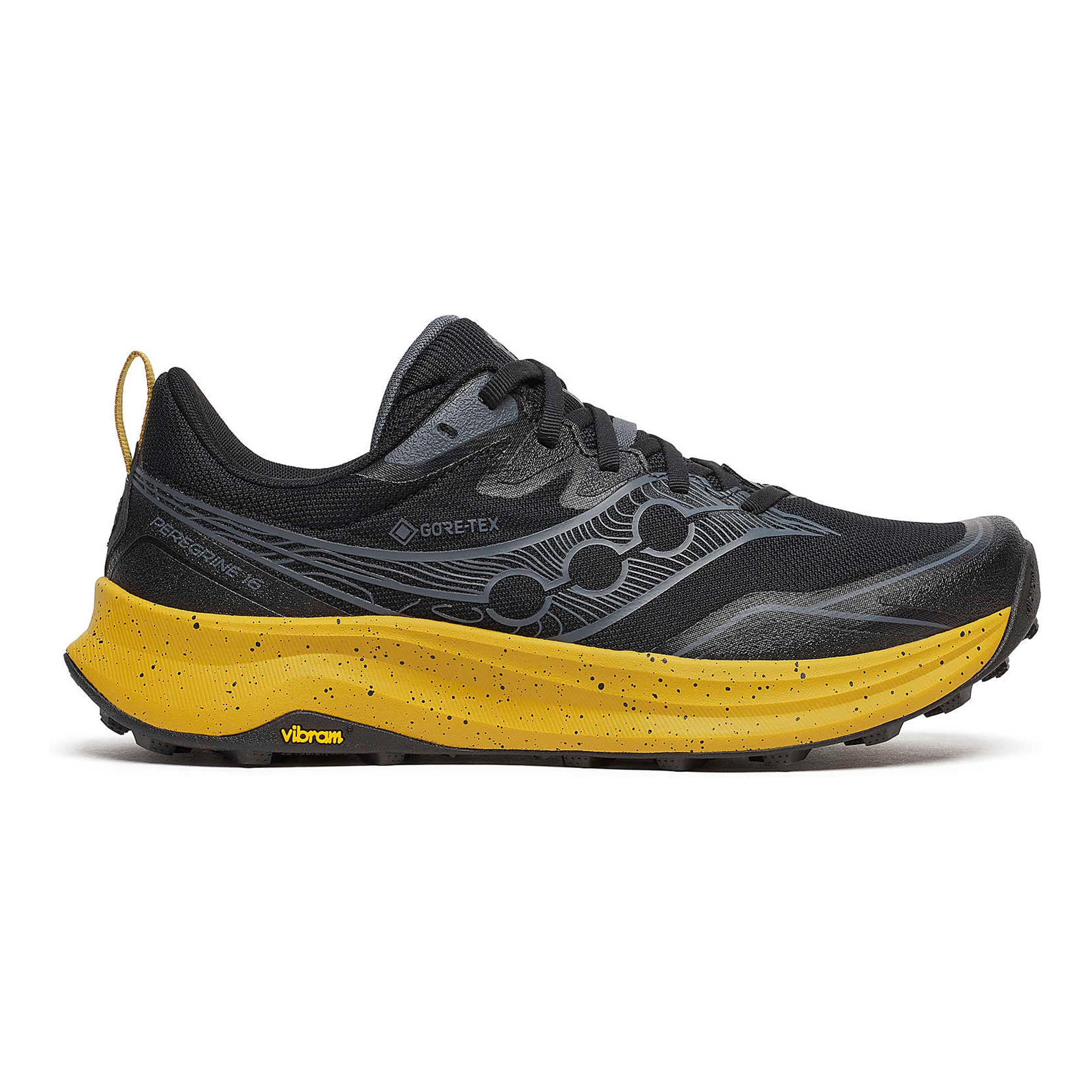 Saucony Peregrine 16 GTX Obuv pro měkčí povrch,žádný asfalt Muži - černá, žlutá