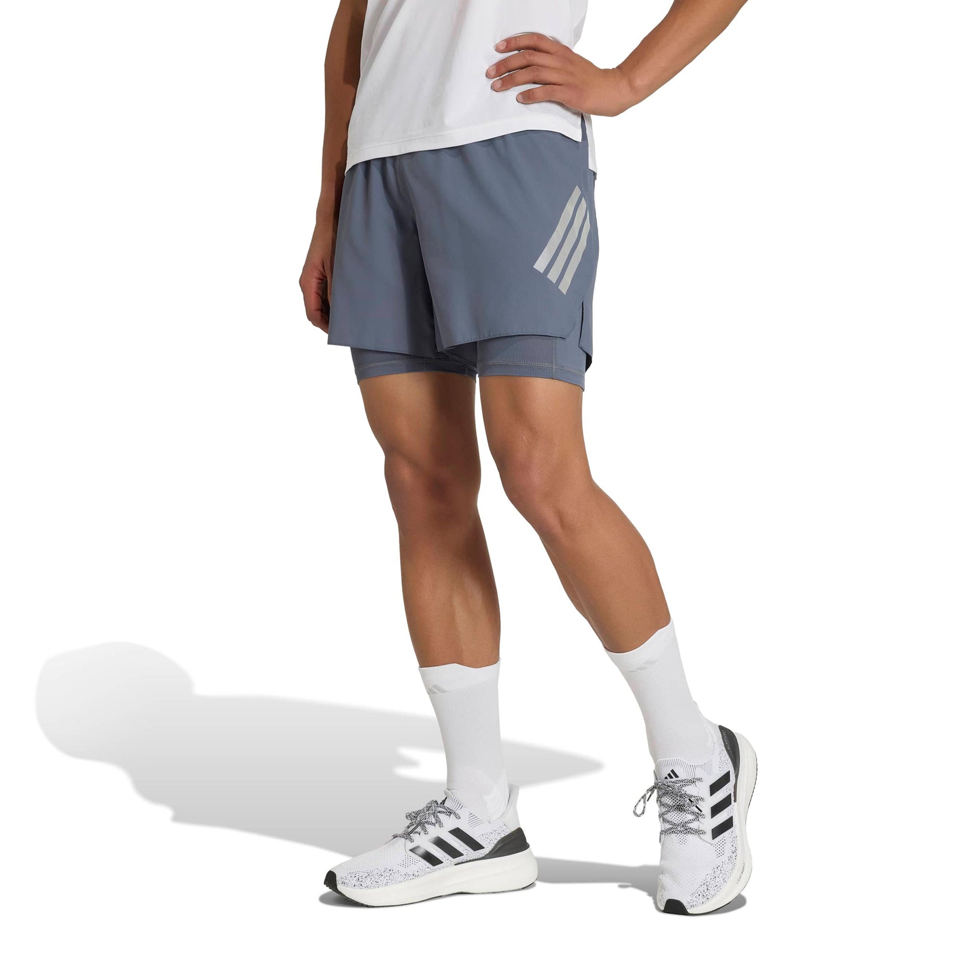 adidas adi365 2in1 Bežecké šortky Muži - modro-šedá