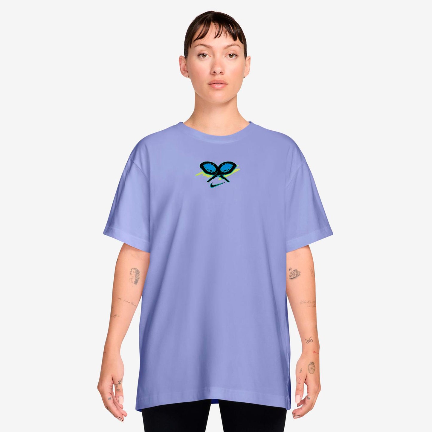 Nike Dri-Fit Slam Oversize Tričko Dámy-modro-šedá