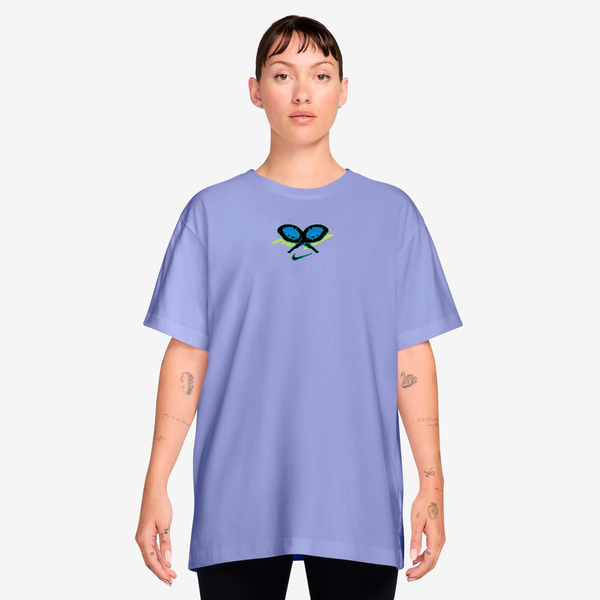 Nike Dri-Fit Slam Oversize Tričko Dámy-modro-šedá