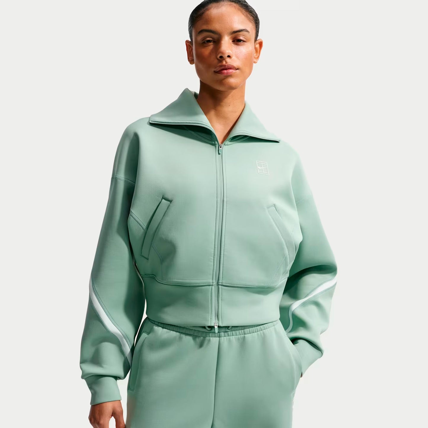 Nike Court Dri-Fit Advantage  Tréninková bunda Dámy - sivozelená, bílá