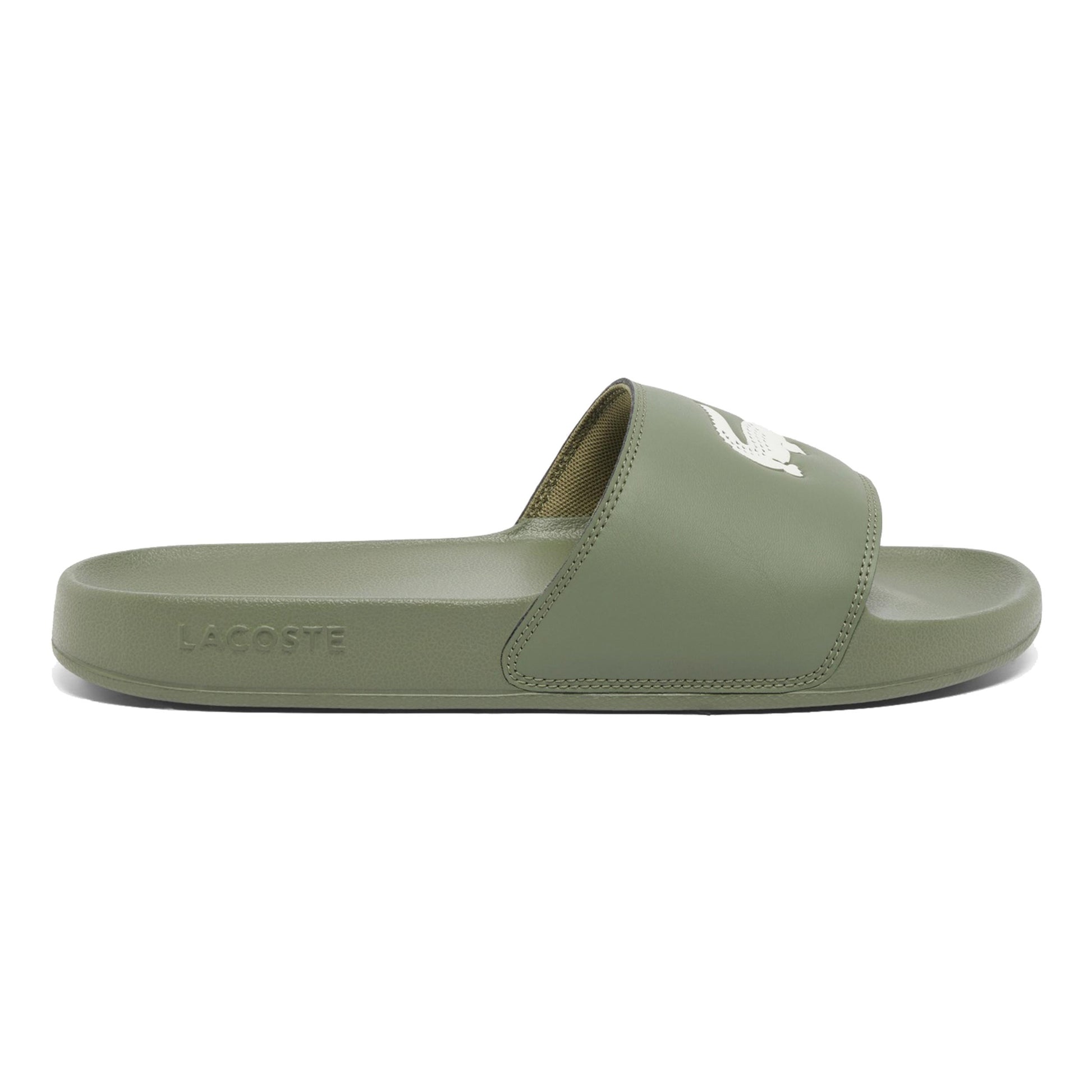 Lacoste Serve Pantofle Muži - khaki, bílá