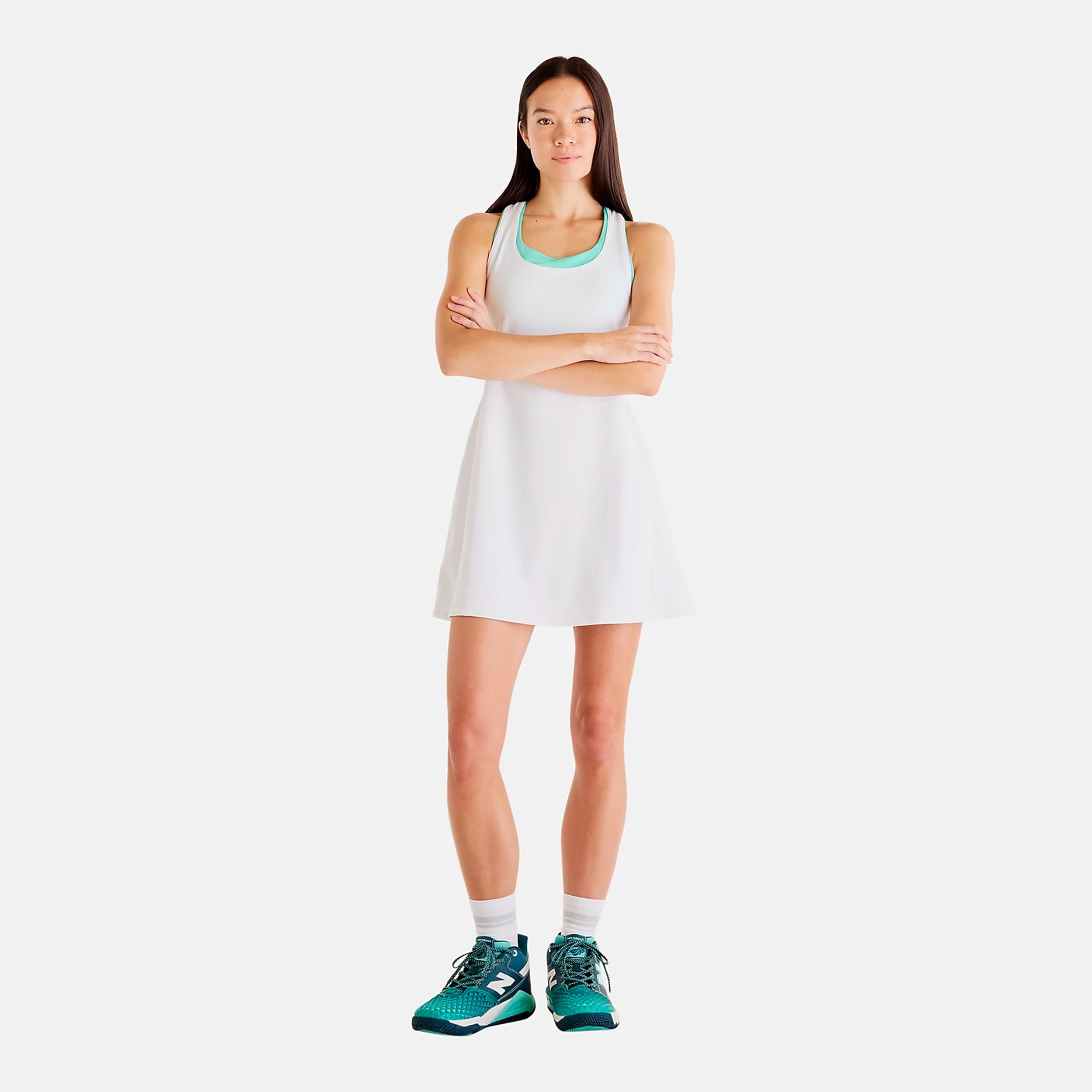 New Balance Tournament Dress Šaty Dámy-bílá, zelená