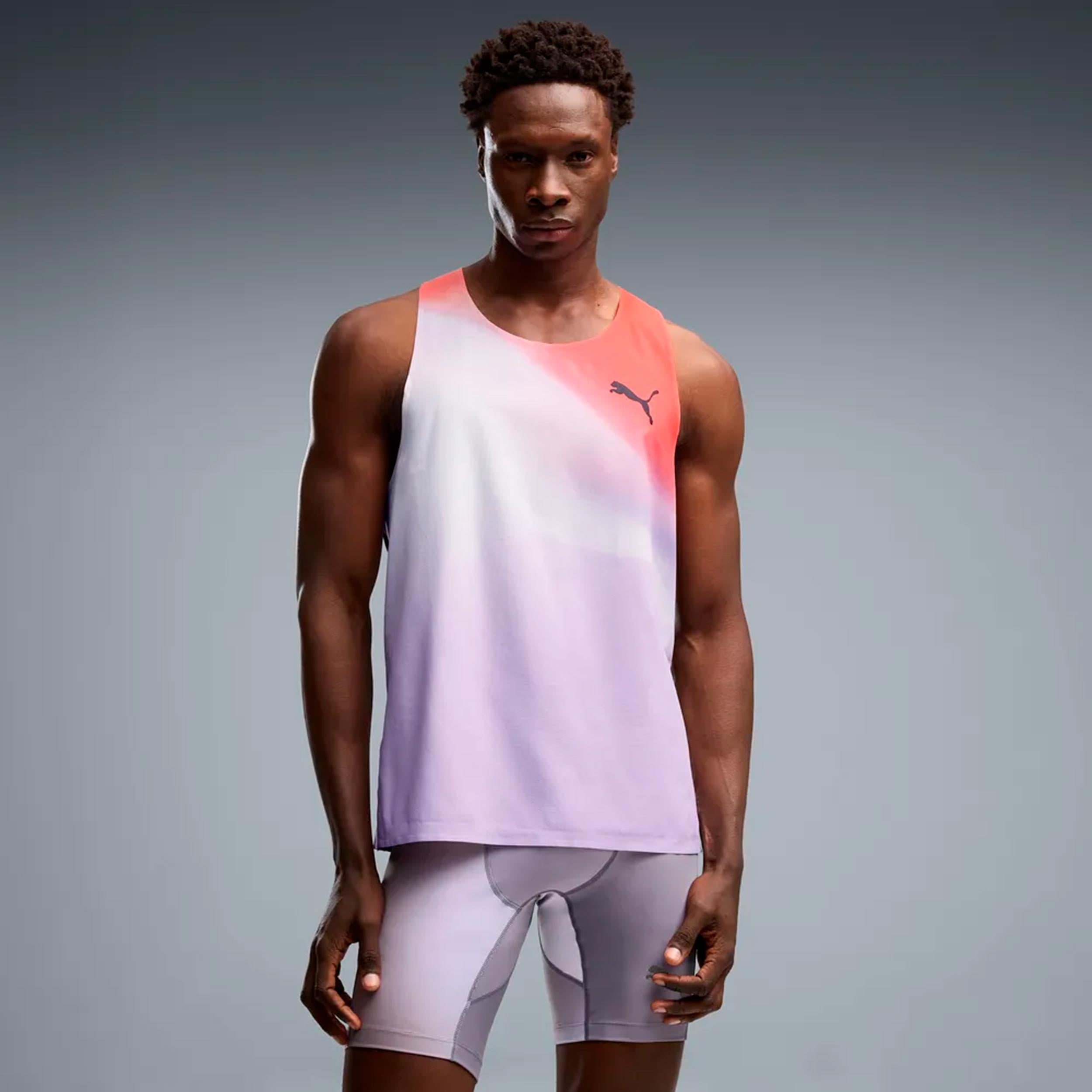 Puma Lightspeed Ultraweave Graphic  Bežecké tričko Muži - světle šedá, oranžová