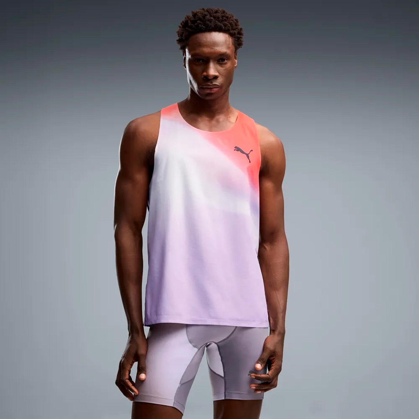 Puma Lightspeed Ultraweave Graphic  Bežecké tričko Muži - světle šedá, oranžová