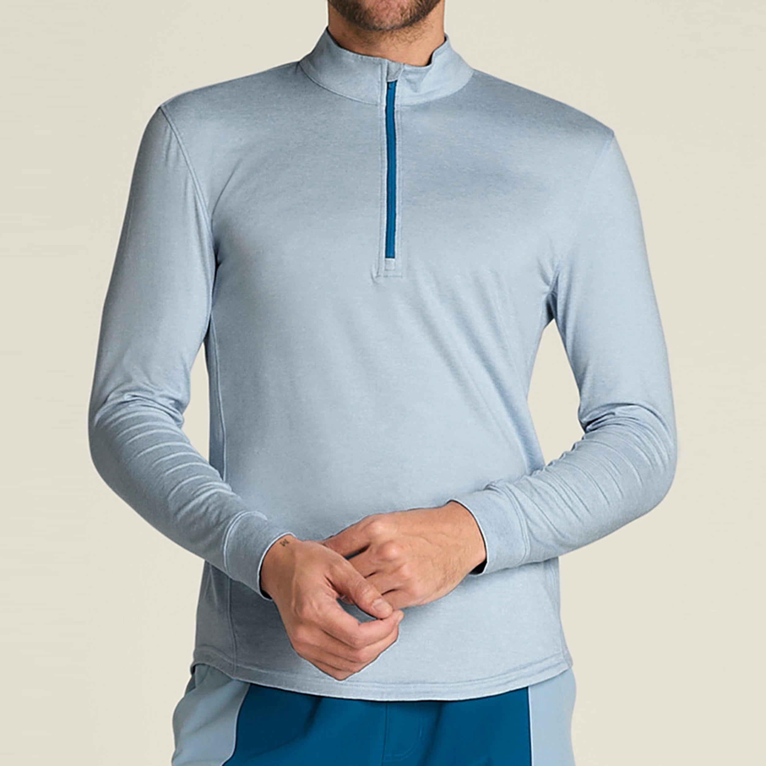 Wilson Everyday Performance Half-Zip S dlouhým rukávem Muži-modro-šedá