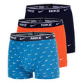 Essential Cotton Stretch Trunk Trenýrky 3ks v baleni Muži - světle modrá, oranžová